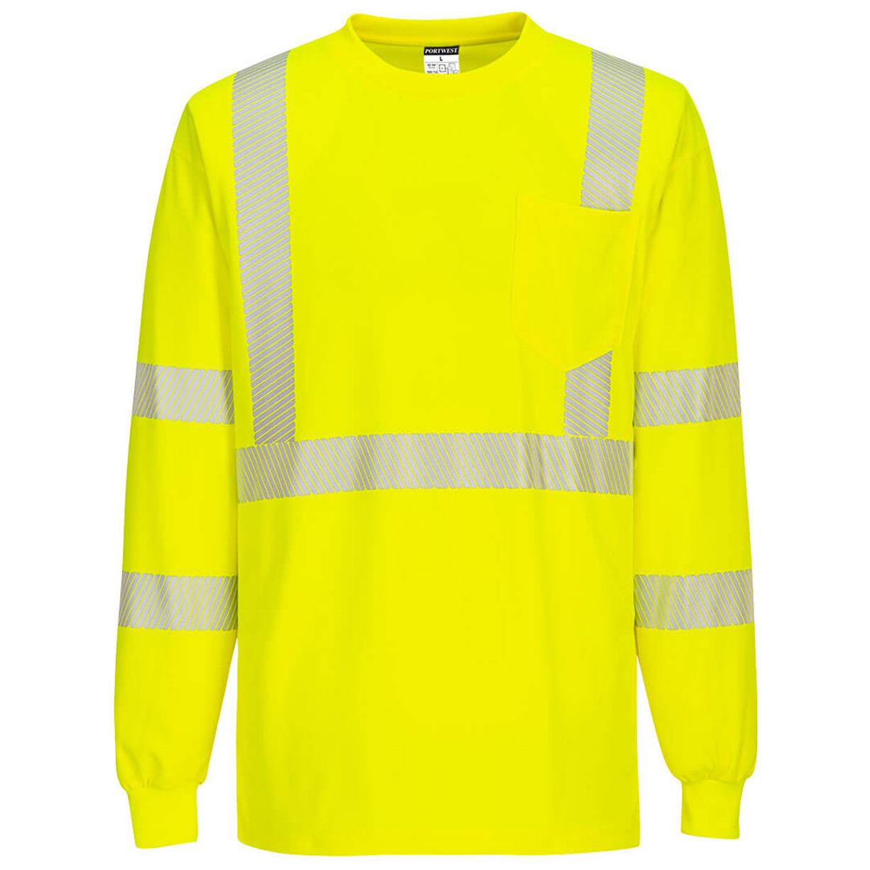 Portwest S195 Segmented Tape Long Sleeve T-Shirt - Yellow | Full