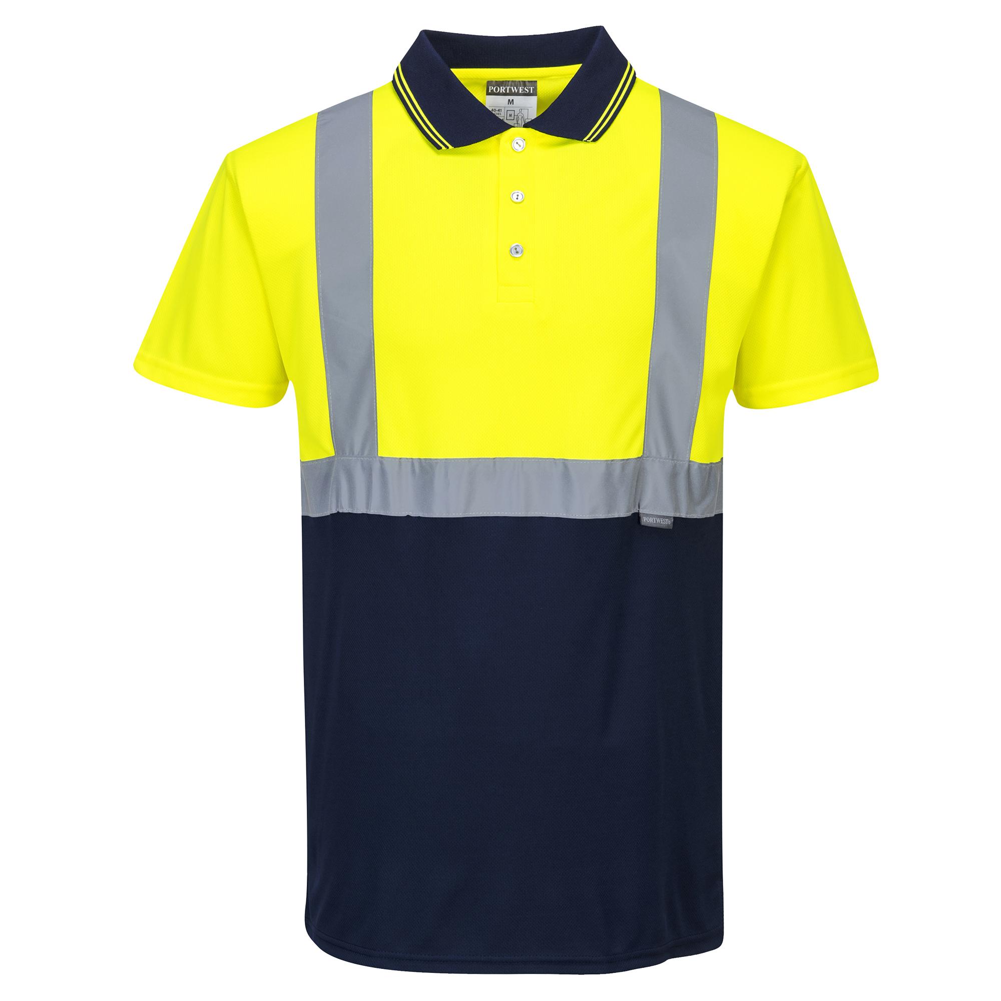 Wページ Portwest S479 Two-Tone Polo Safety Shirt - Yellow/Navy | Full Source