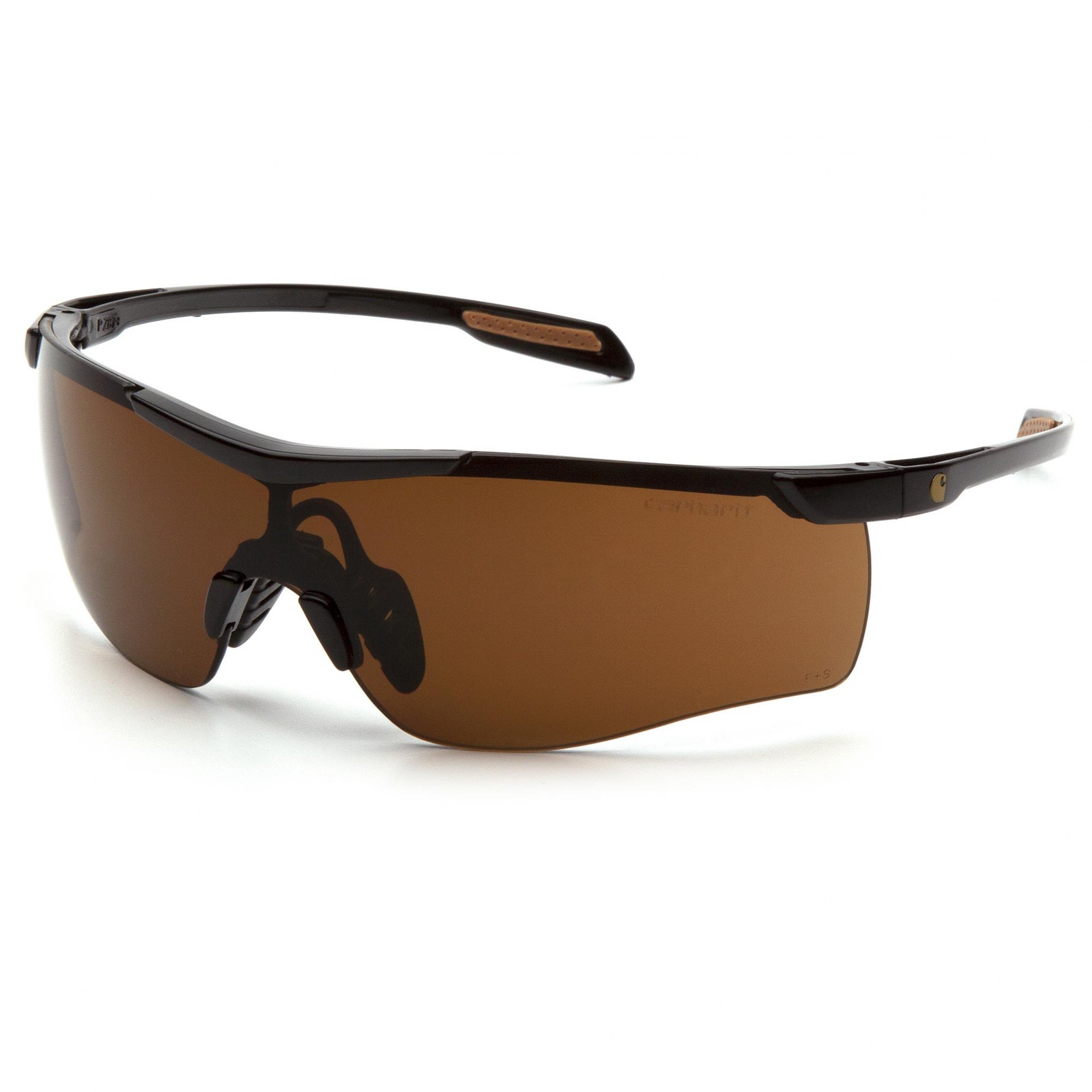 Carhartt Toccoa Safety Glasses, Black/Tan Frame, Sandstone