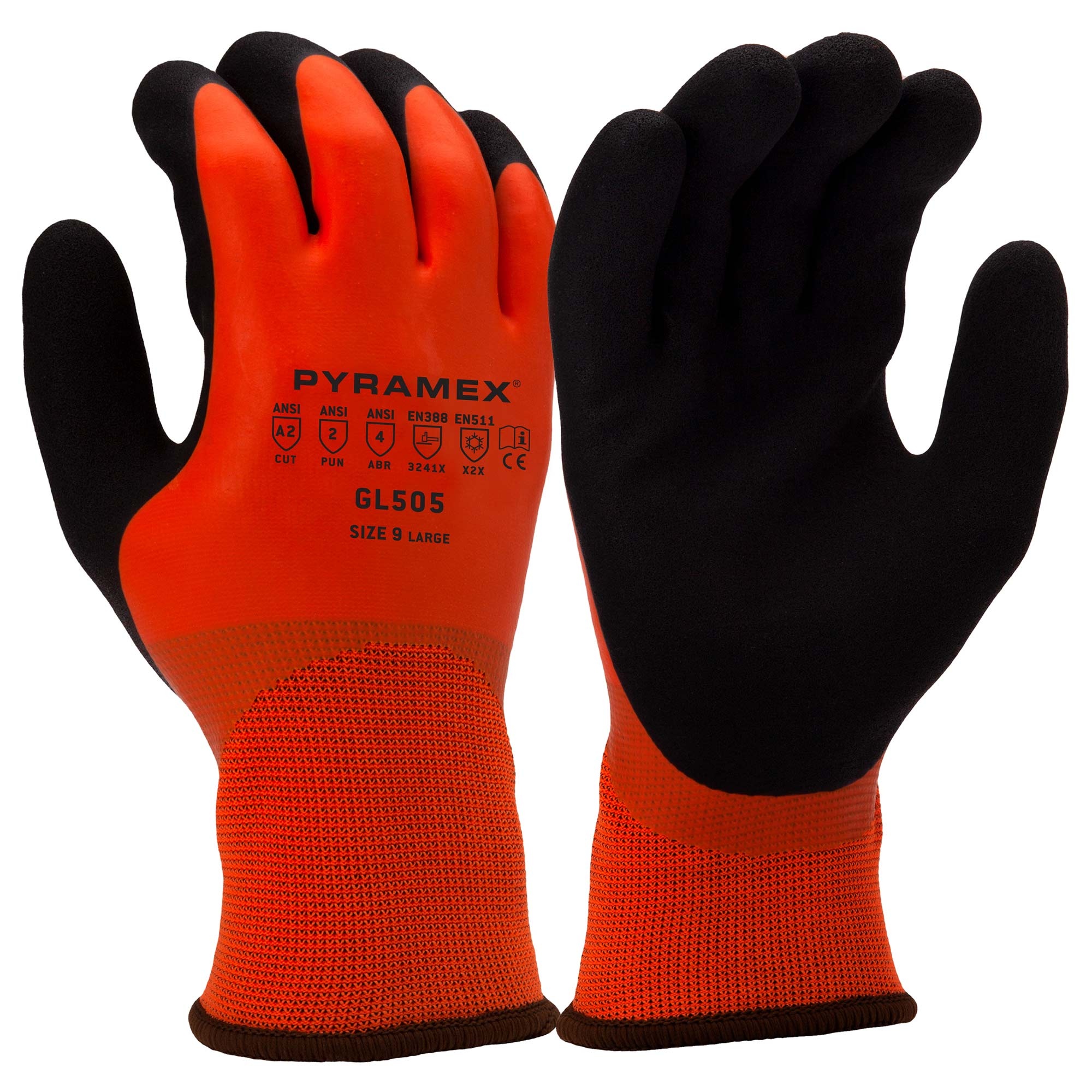 West Chester Orange Nitrile Dipped Gloves, 5-Pack