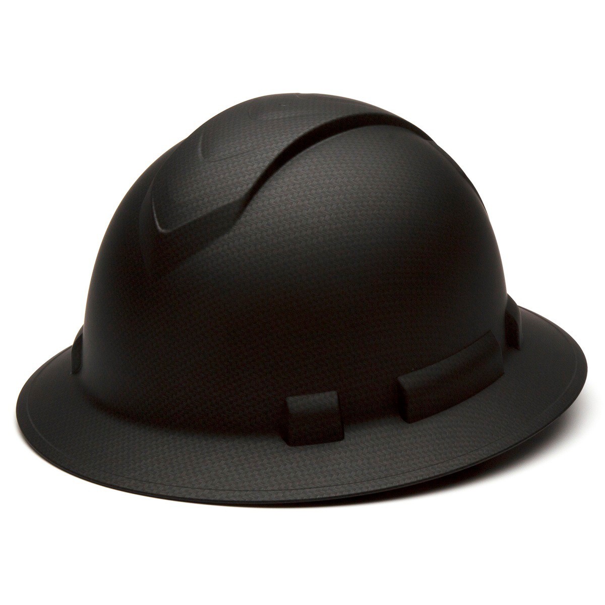 Pyramex HP54117 Ridgeline Graphite FULL BRIM Black Hard Hat W/4 Pt Ratchet Susp 