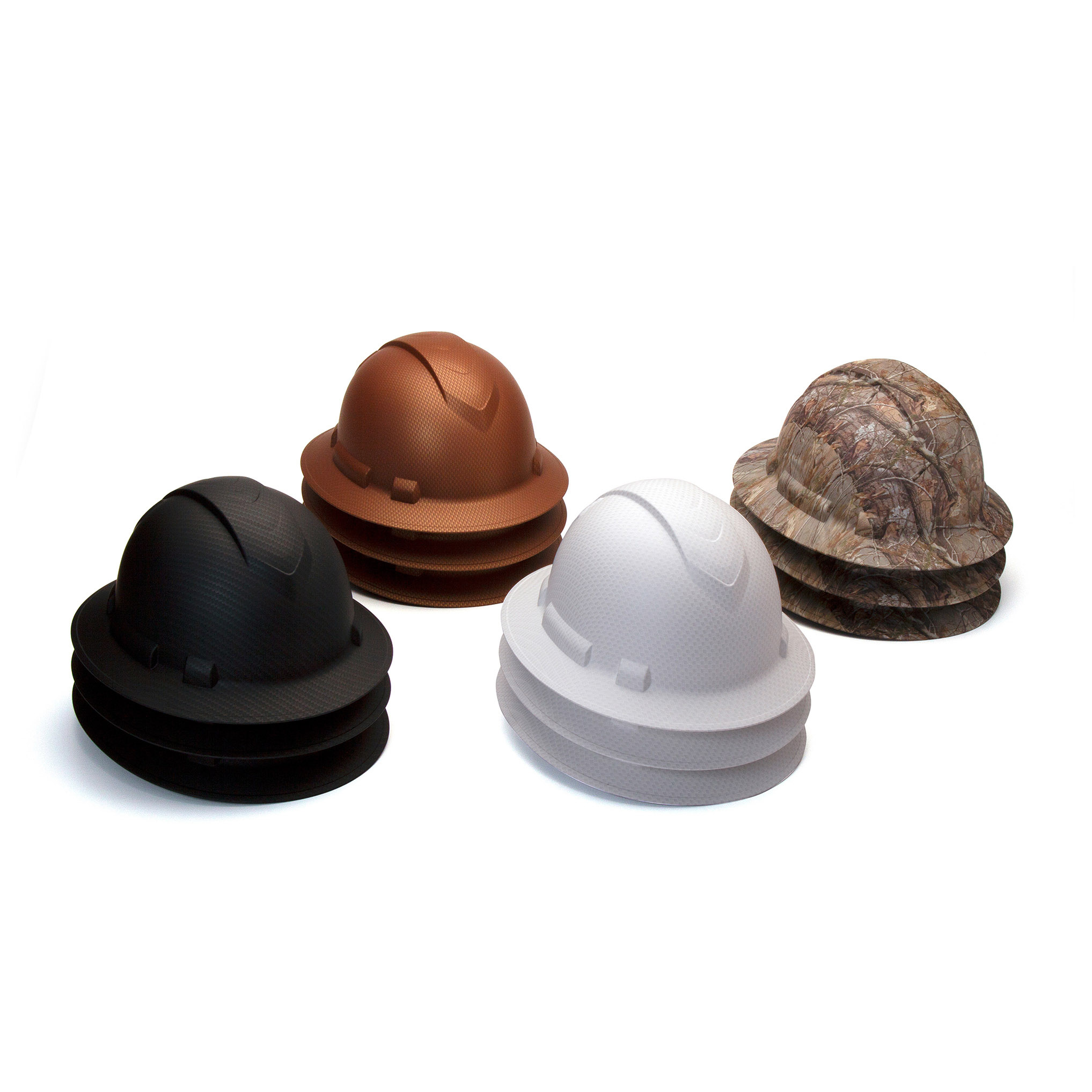 Pyramex HP54MIX Ridgeline Full Brim Style Hard Hat Mixed Case of 12