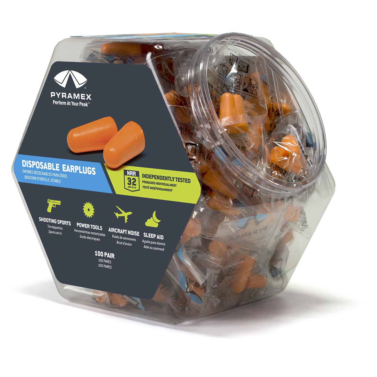 Pyramex PYDP1000BN Disposable Uncorded Foam Ear Plugs in Retail Bin