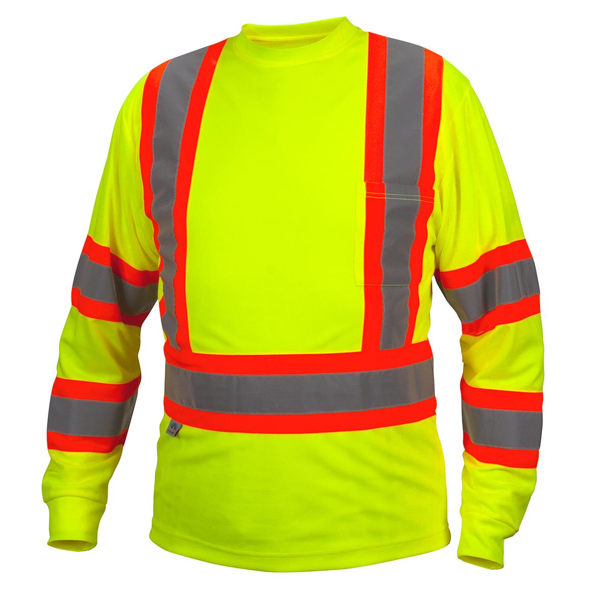 Pyramex Rclts3110 Type R Class 3 X Back Two Tone Long Sleeve Safety Shirt Yellowlime Full 8141