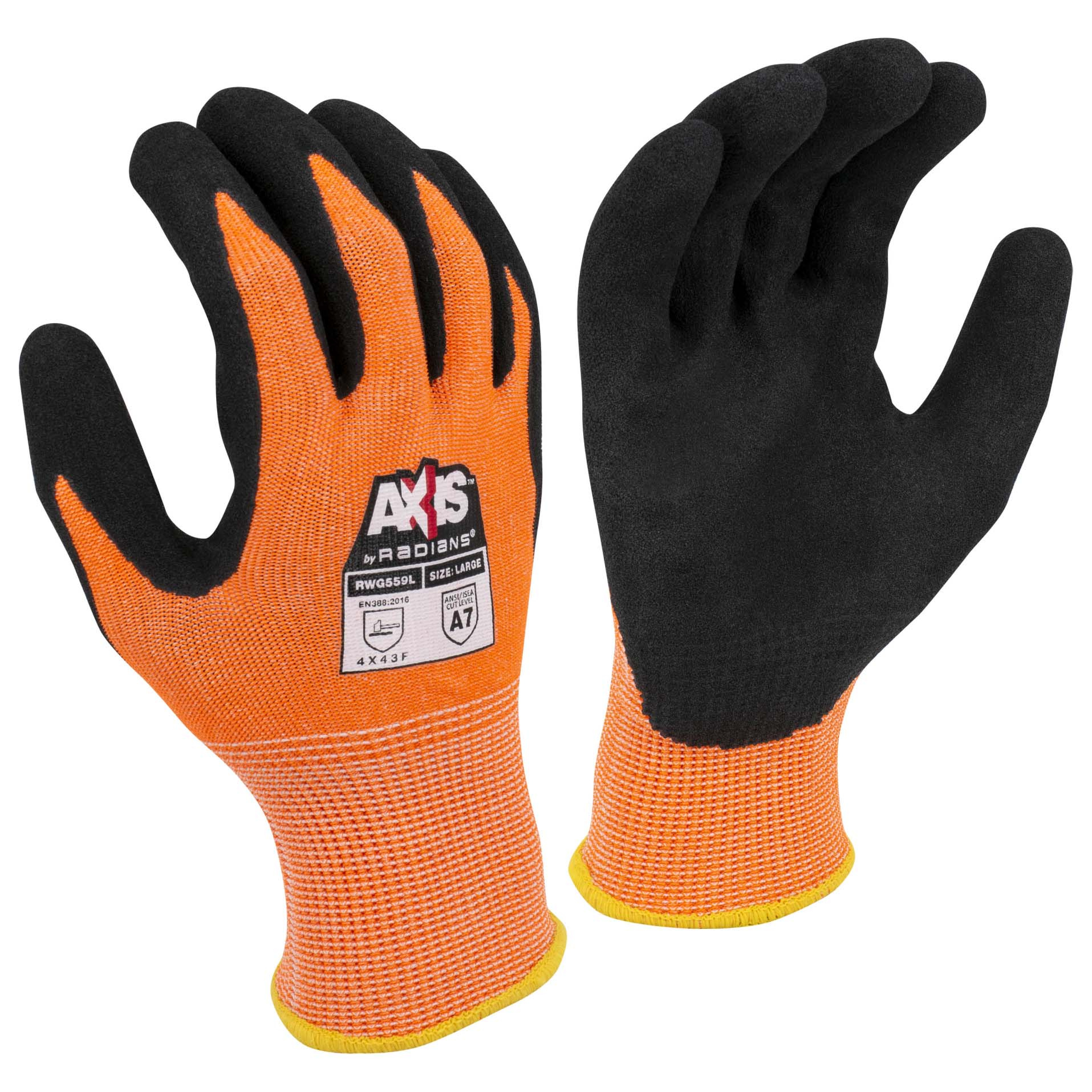 Thin Nitrile Coated Cut Resistant Work Gloves, 14 Length, A3 Cut