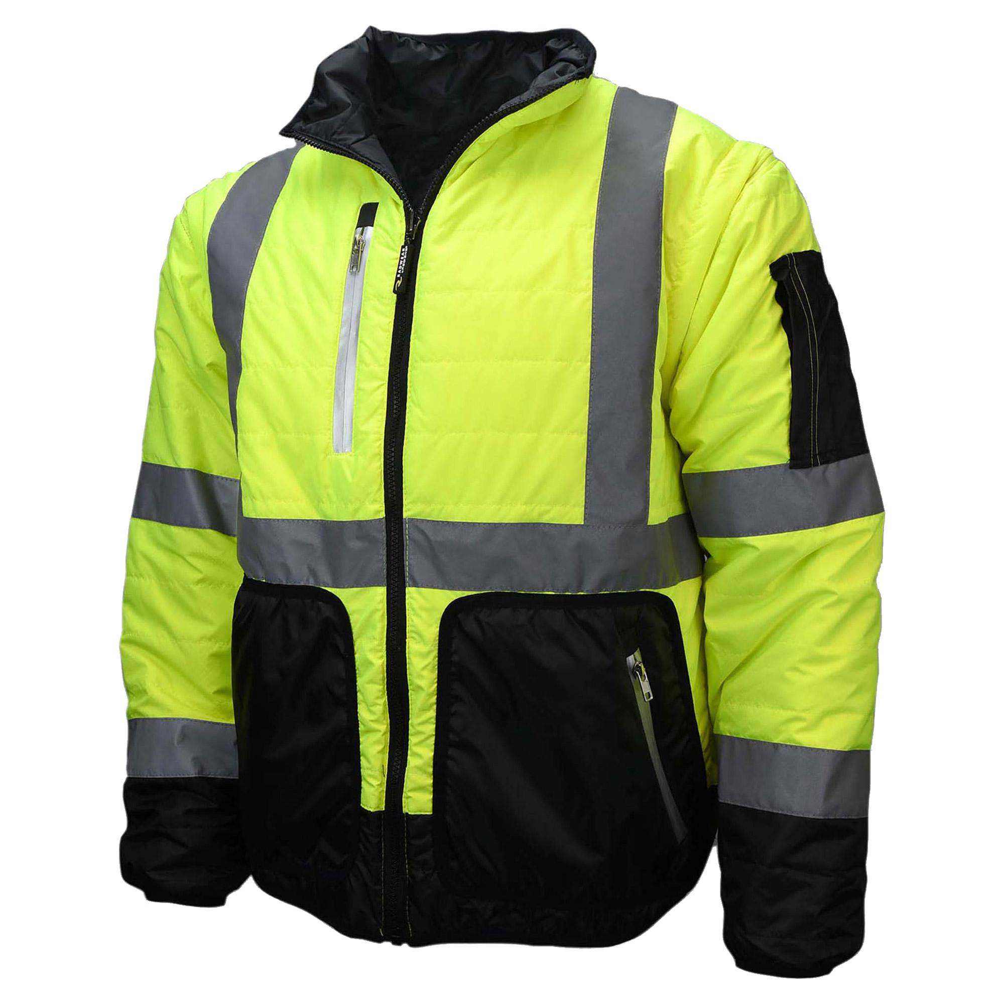 Radians SJ510 Type R Class 3 Quilted Reversible Safety Jacket - Zip-Off ...