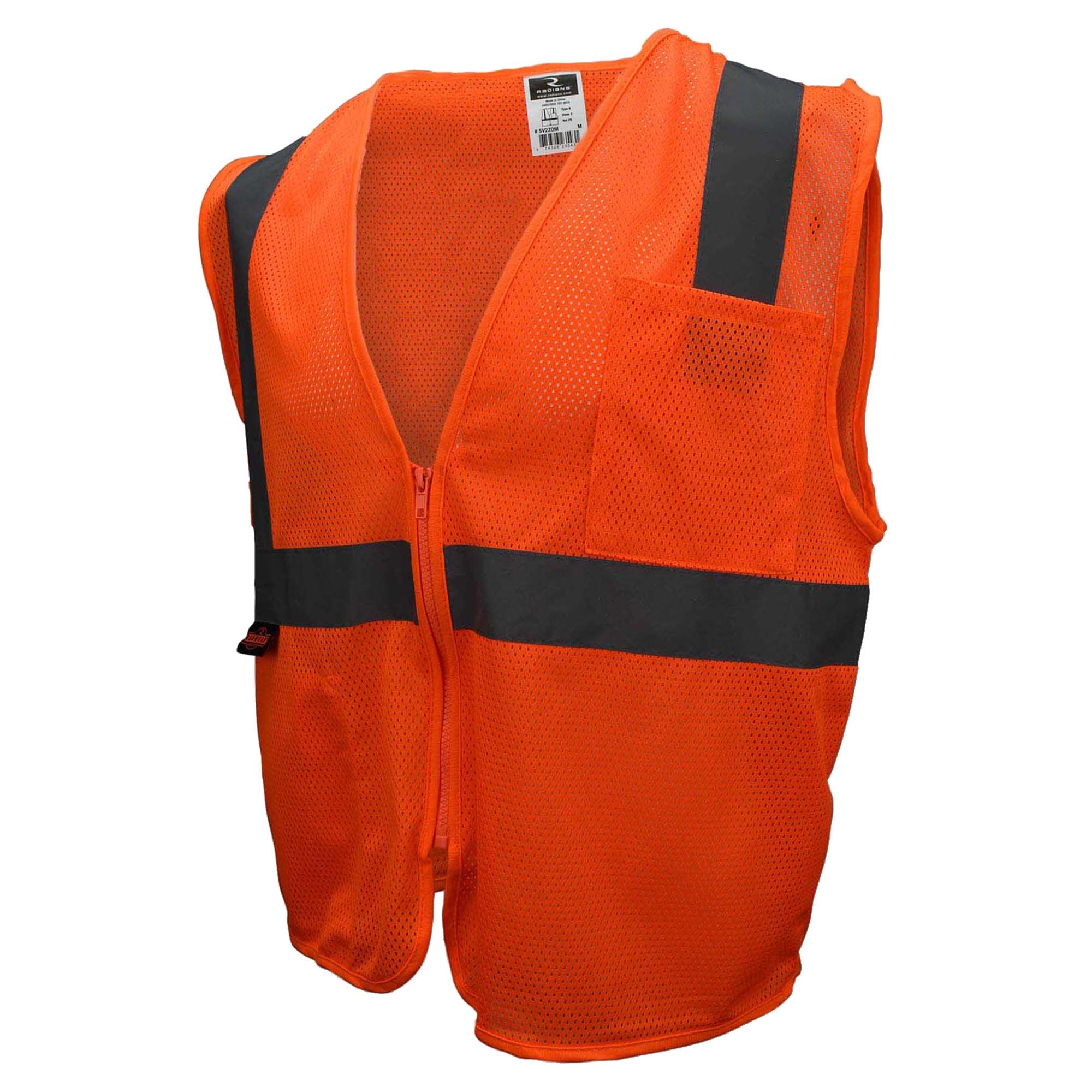 5X-Large Radians SV25-2ZOM-5X Economy Class 2 Fire Retardant Vest with Zipper Closure Orange 