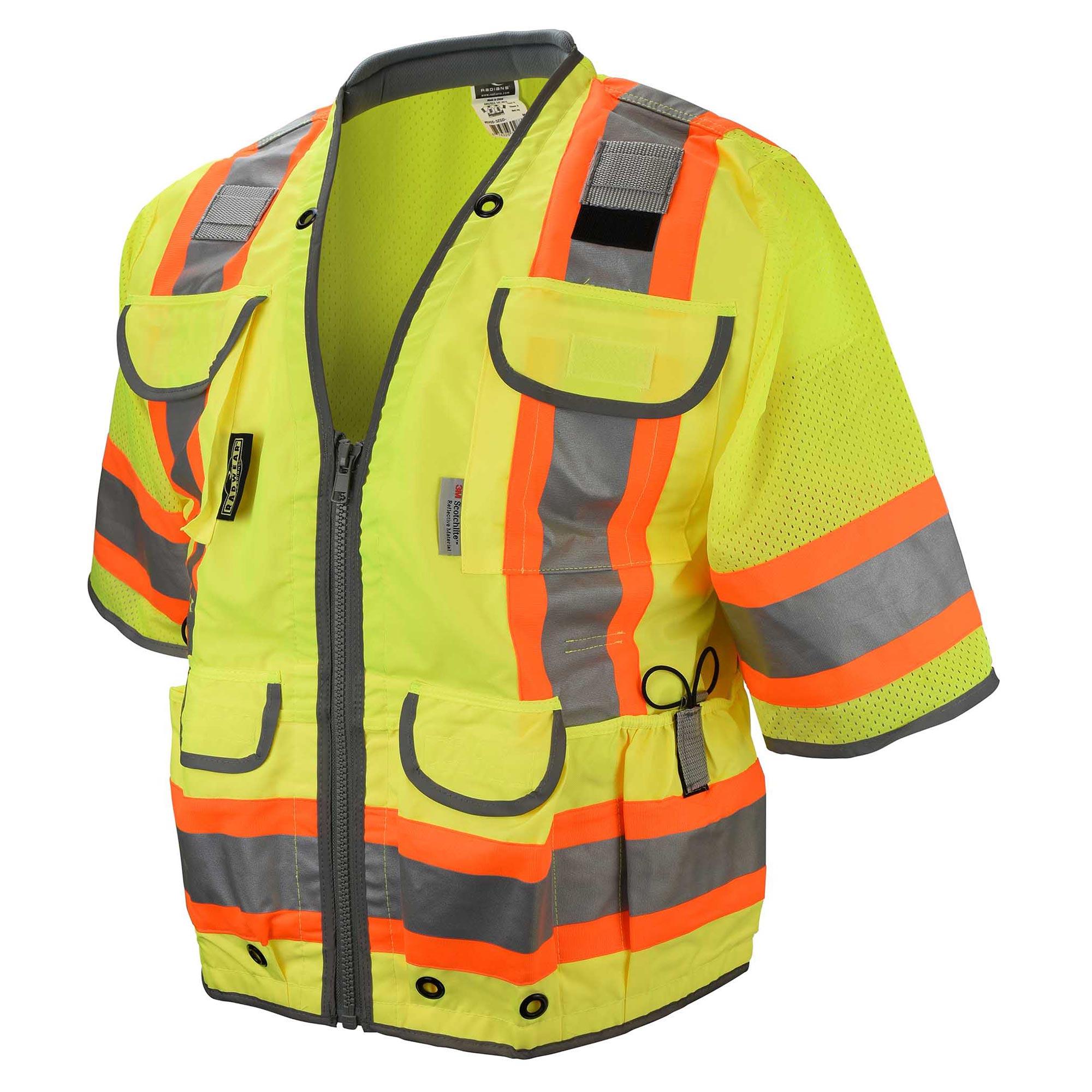 Radians SV55-3ZGD Type R Class Heavy Duty Two-Tone Engineer Safety Vest  Yellow/Lime Full Source