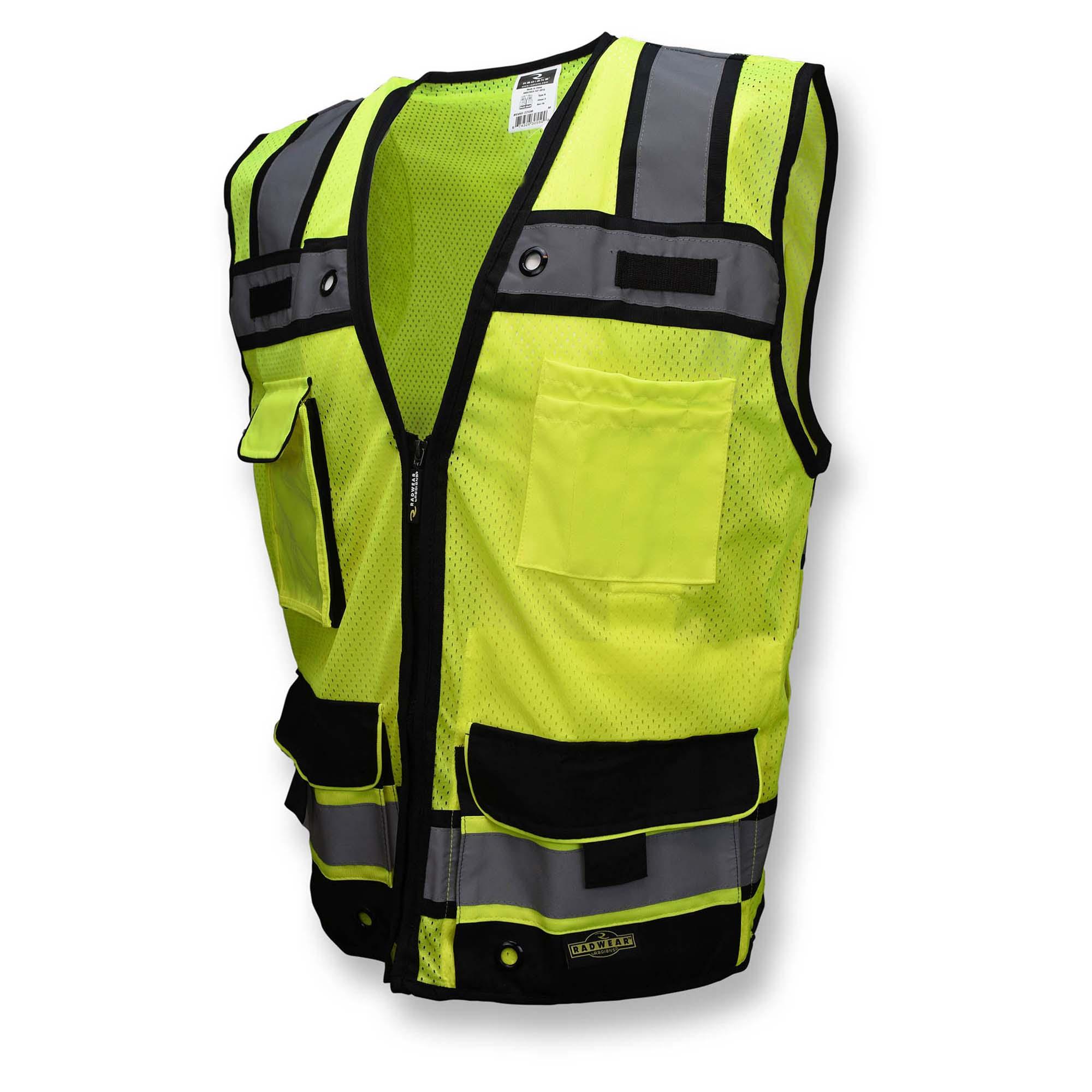 Radians SV65-2ZGM Type R Class Heavy Duty Surveyor Safety Vest  Yellow/Lime Full Source