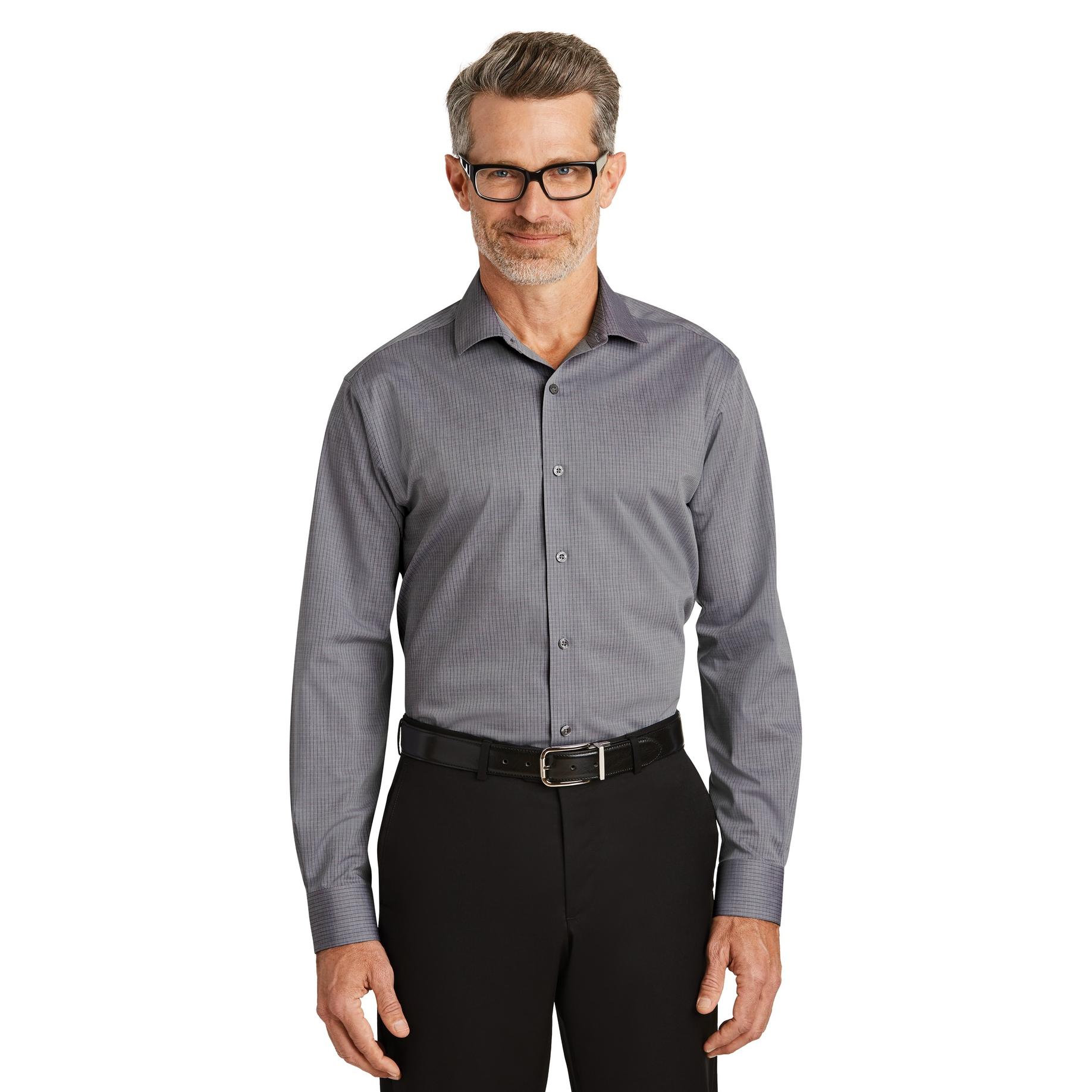 Red House RH81 Graph Check Non-Iron Shirt - Navy | Full Source