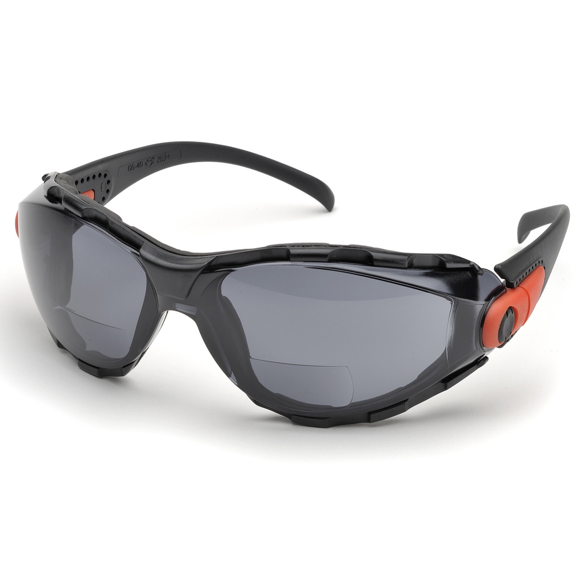 Black Frame Elvex Reader Safety Glasses with Clear 1.0 Full Lens