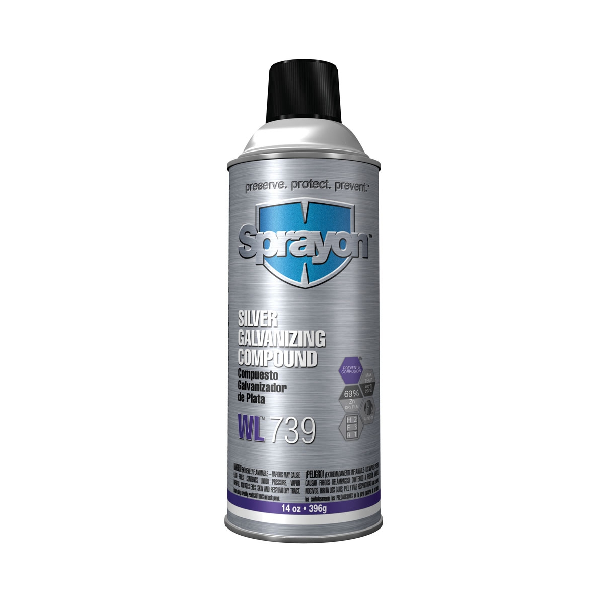 Sprayon WL 739 - Silver Galvanizing Compound- 14 oz Aerosol | Full