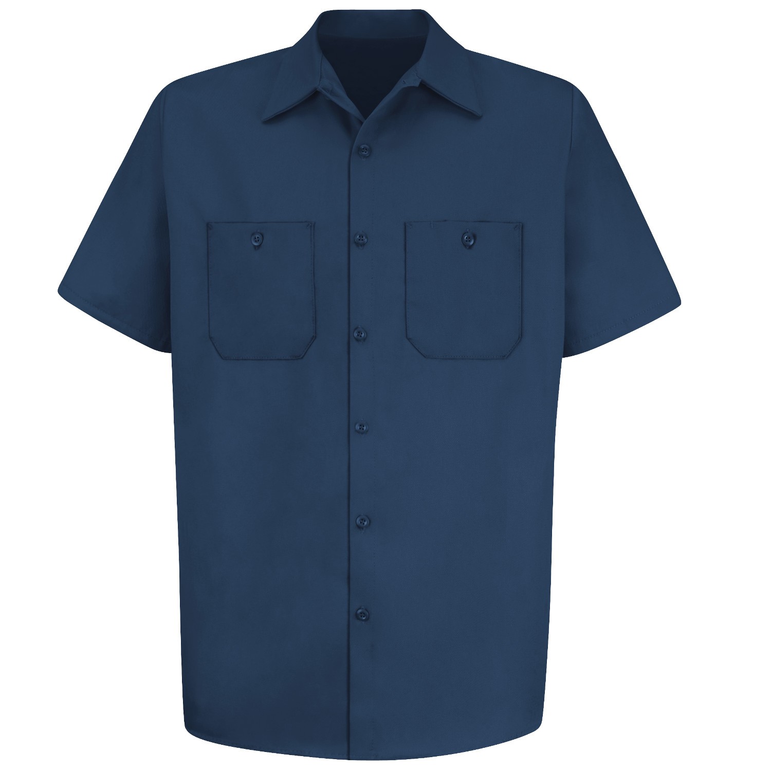 Red Kap SC40 Men’s Wrinkle Resistant Cotton Work Shirt - Short Sleeve - Navy