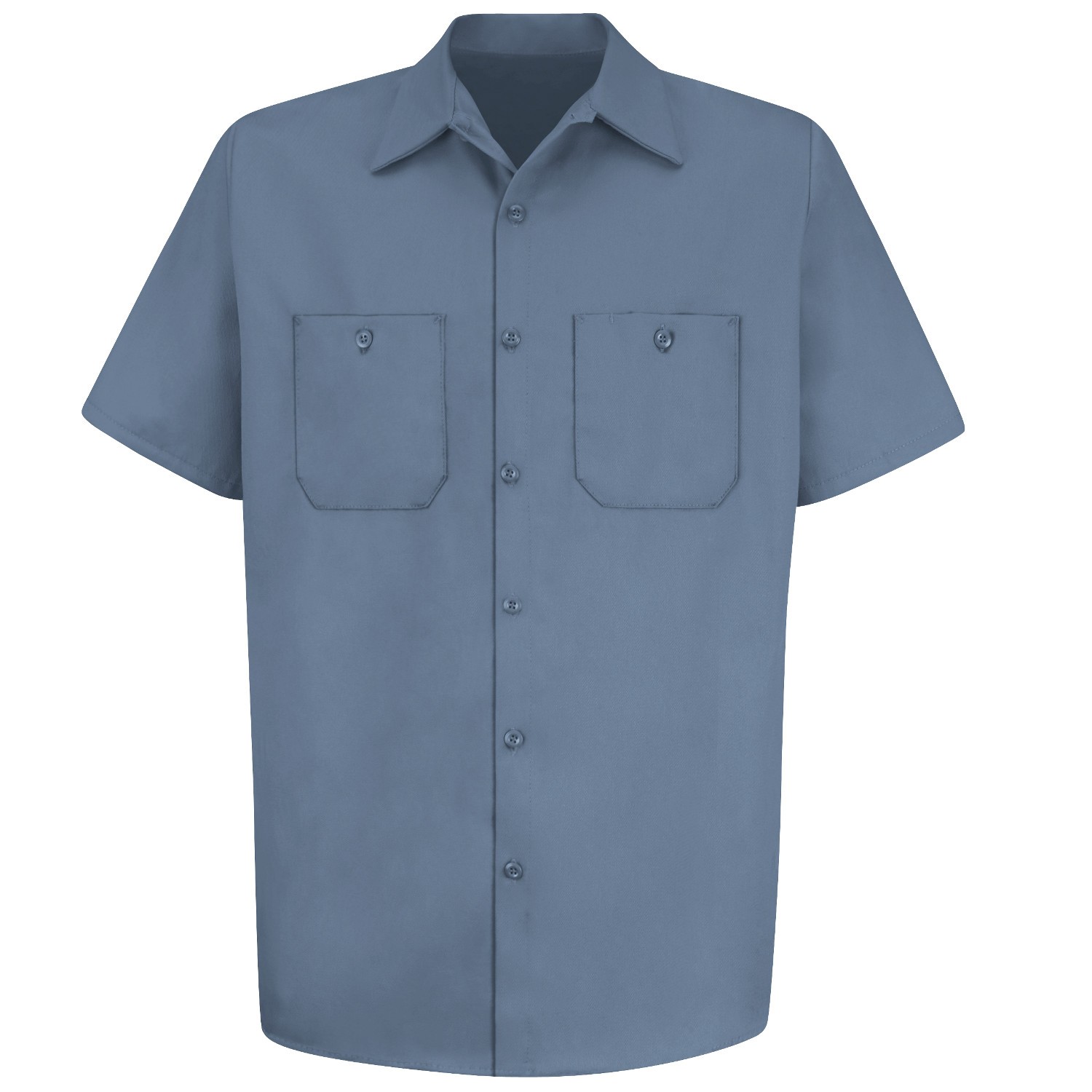 Red Kap SC40 Men’s Wrinkle Resistant Cotton Work Shirt - Short Sleeve -  Postman Blue