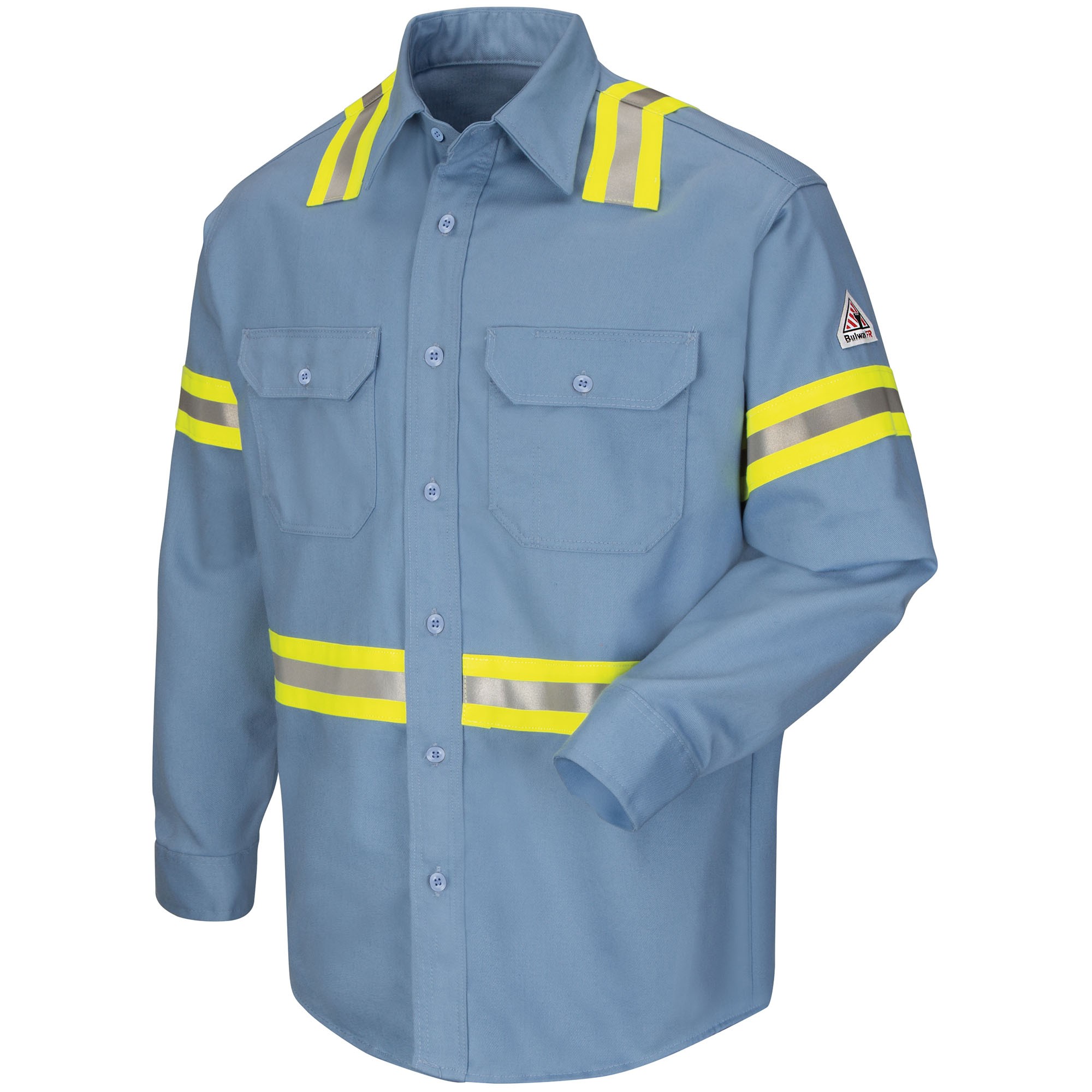 Bulwark FR EXCEL FR Comfortouch Enhanced Vis Uniform Shirt Light Blue Large-Long 