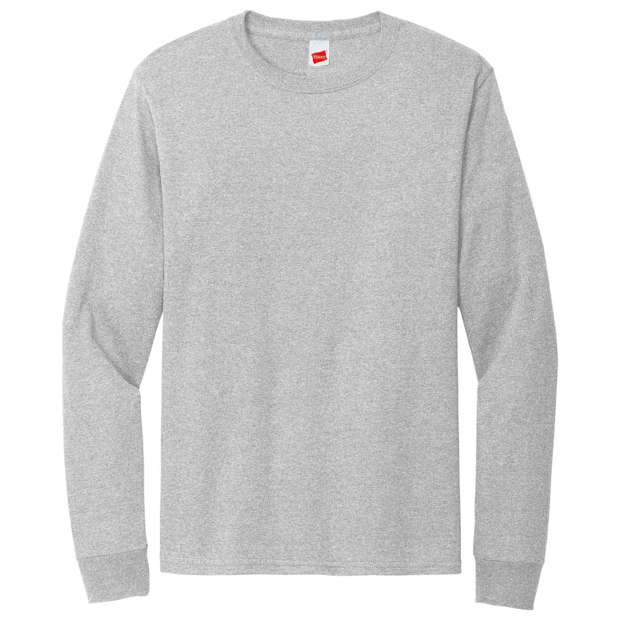 Hanes Essential T Cotton Long Sleeve T Shirt Ash Full Source