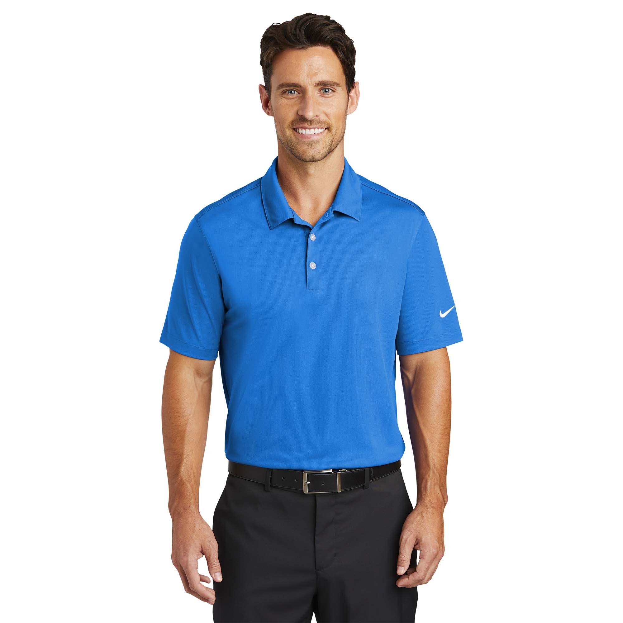 Nike 637167 Dri-FIT Vertical Mesh Polo - Brisk Blue | Full Source