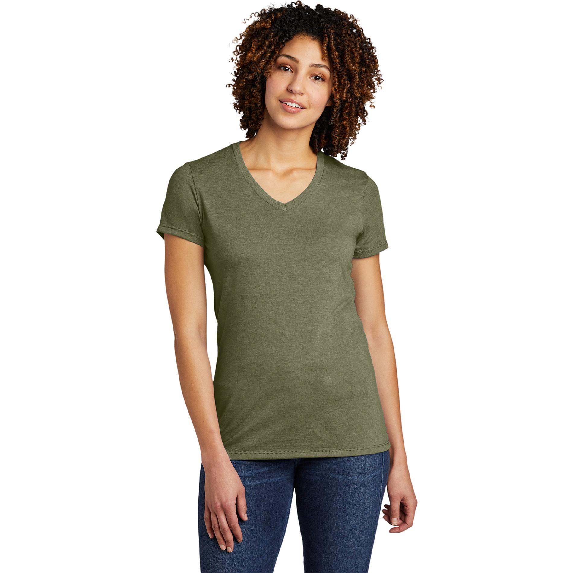 Allmade AL2018 Women's Tri-Blend V-Neck Tee - Olive You Green | Full Source