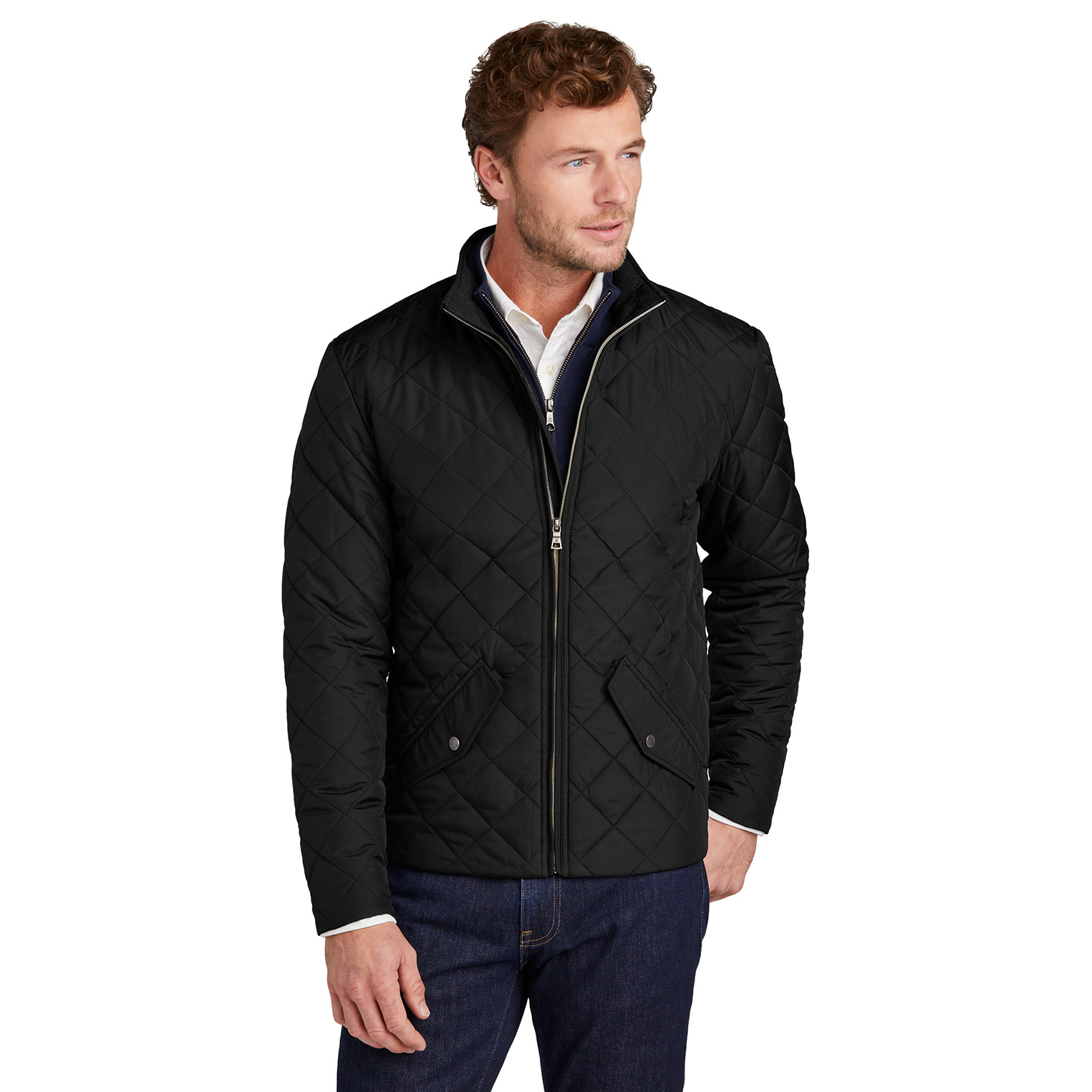 Brooks Brothers BB18600 Quilted Jacket - Deep Black | Full Source