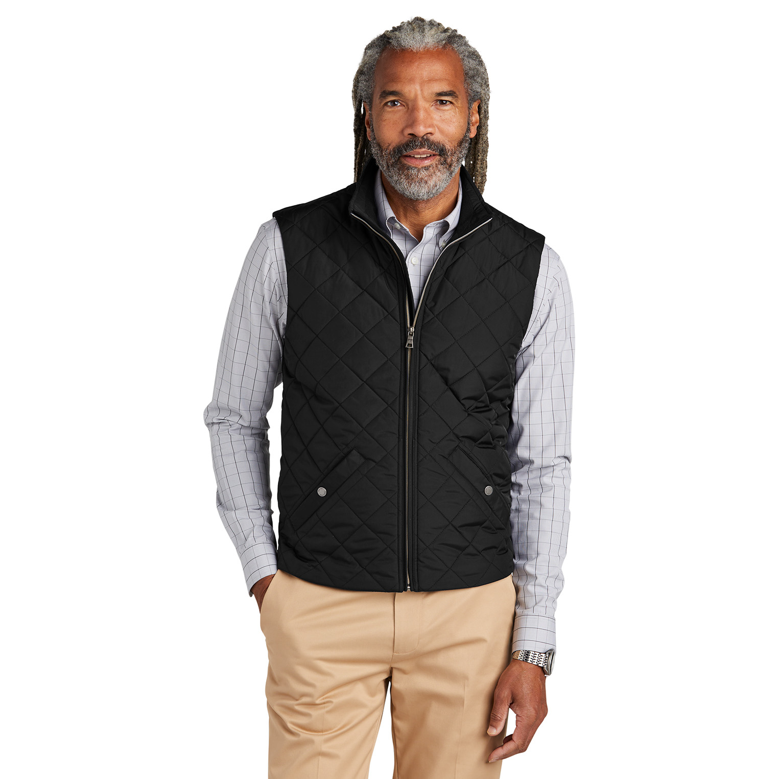 Brooks Brothers BB18602 Quilted Vest - Deep Black | Full Source