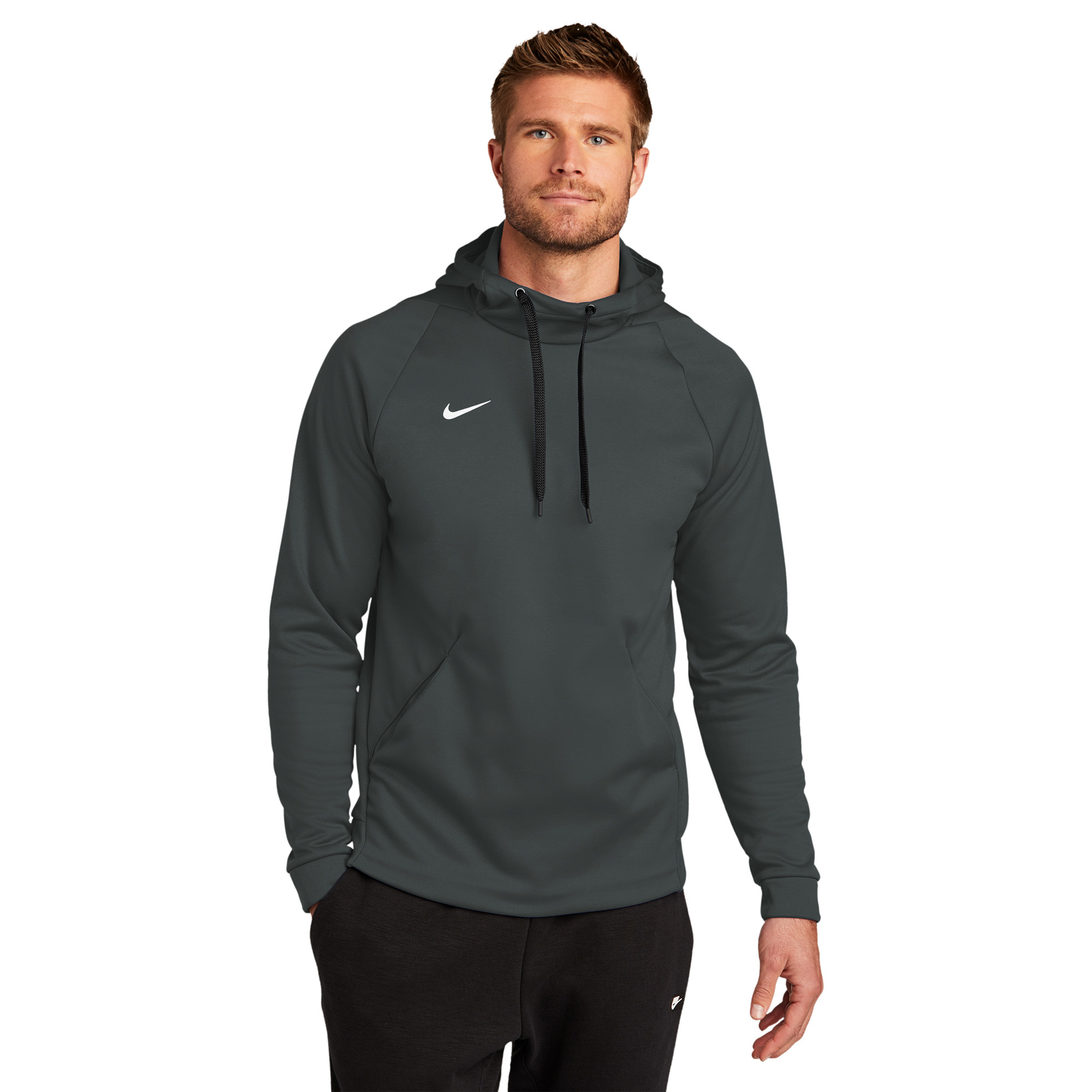 Nike CN9473 Therma-FIT Pullover Fleece Hoodie - Team Anthracite | Full ...