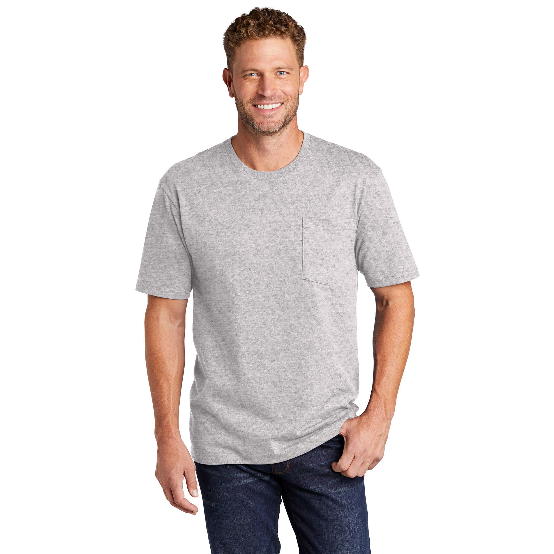 CornerStone CS430 Workwear Pocket Tee - Heather Grey | Full Source