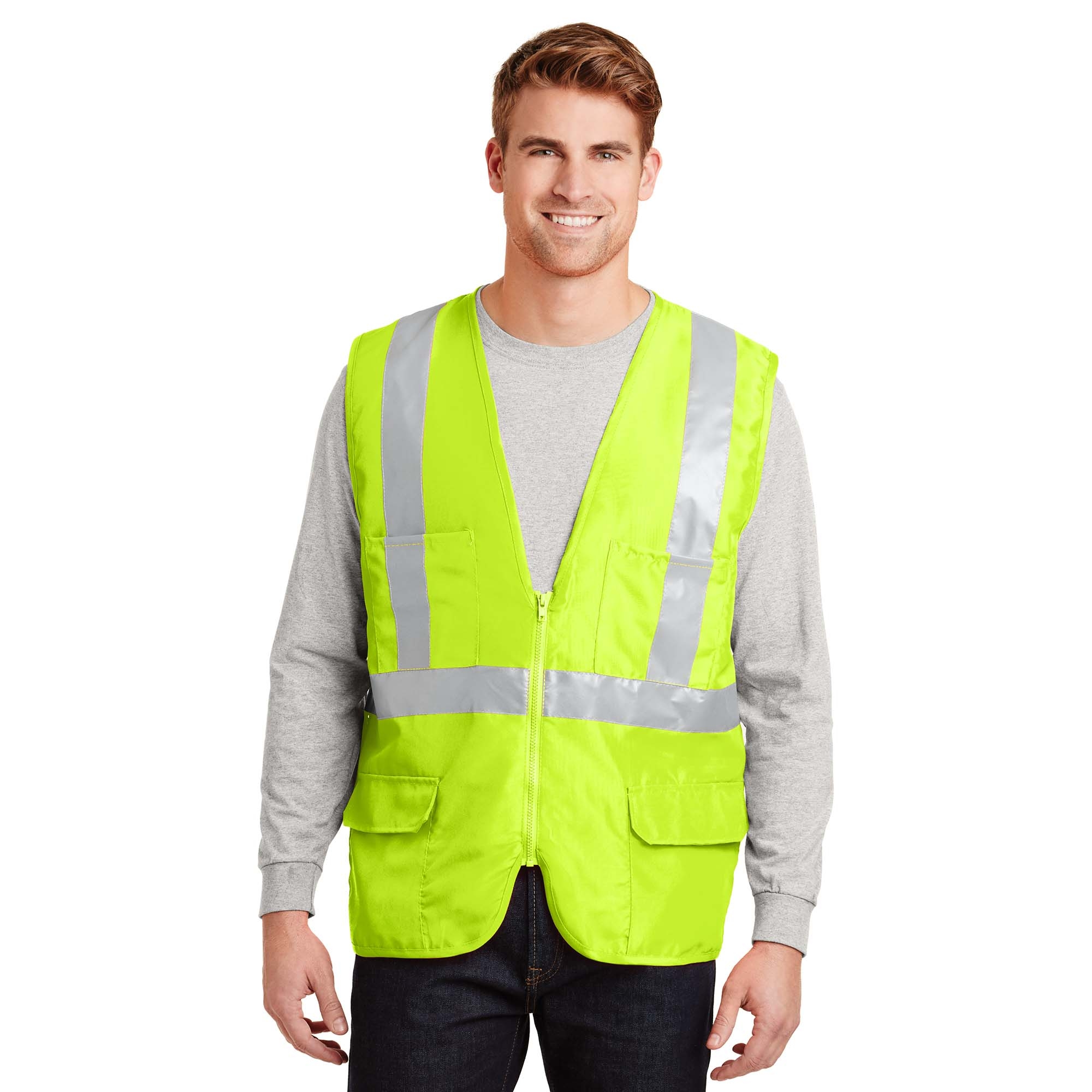 CornerStone CSV405 Type R Class 2 Mesh/Solid Safety Vest - Safety