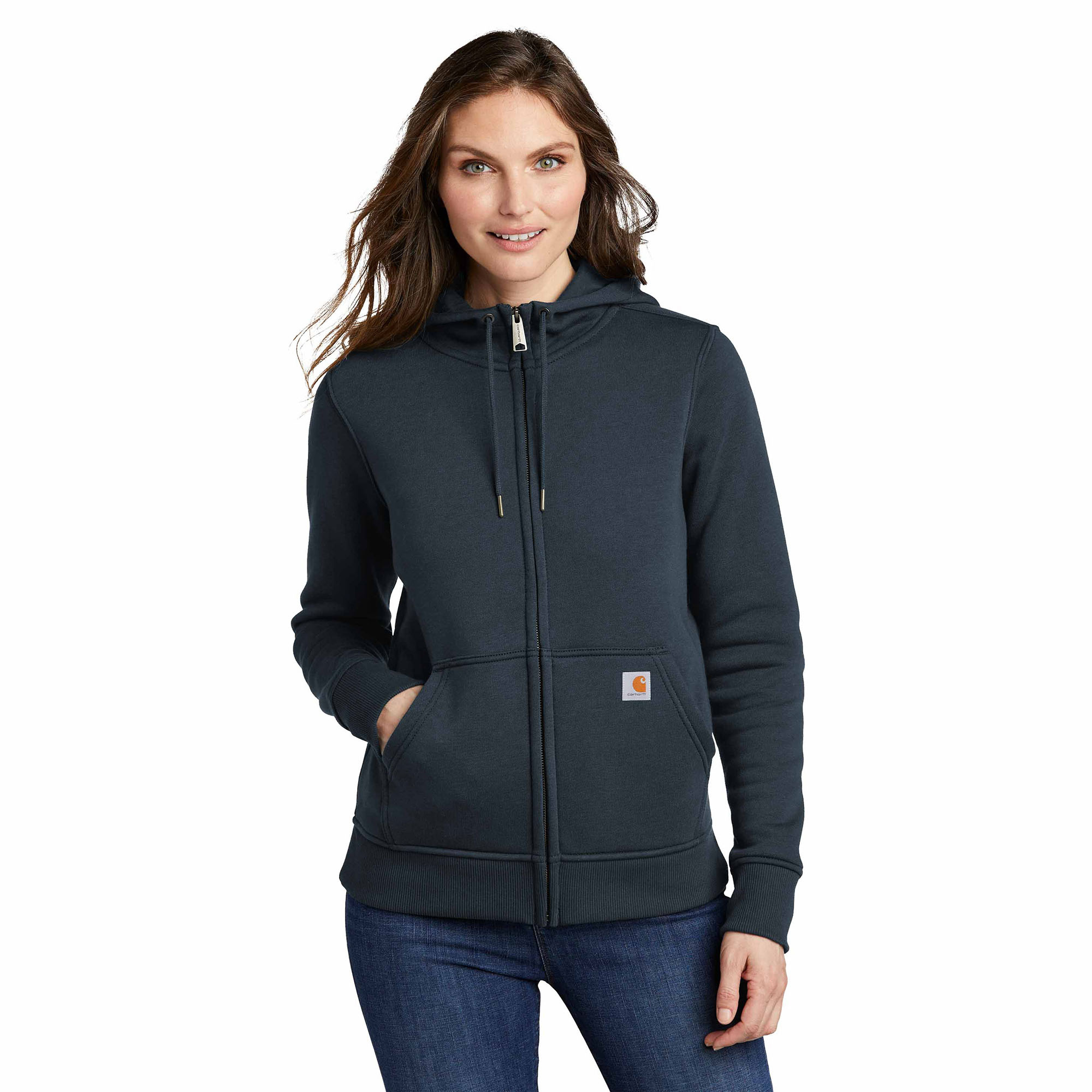 Carhartt 102788 Women's Clarksburg Full-Zip Hoodie - Navy Carhartt 102788 Women's Clarksburg Full-Zip Hoodie - Navy