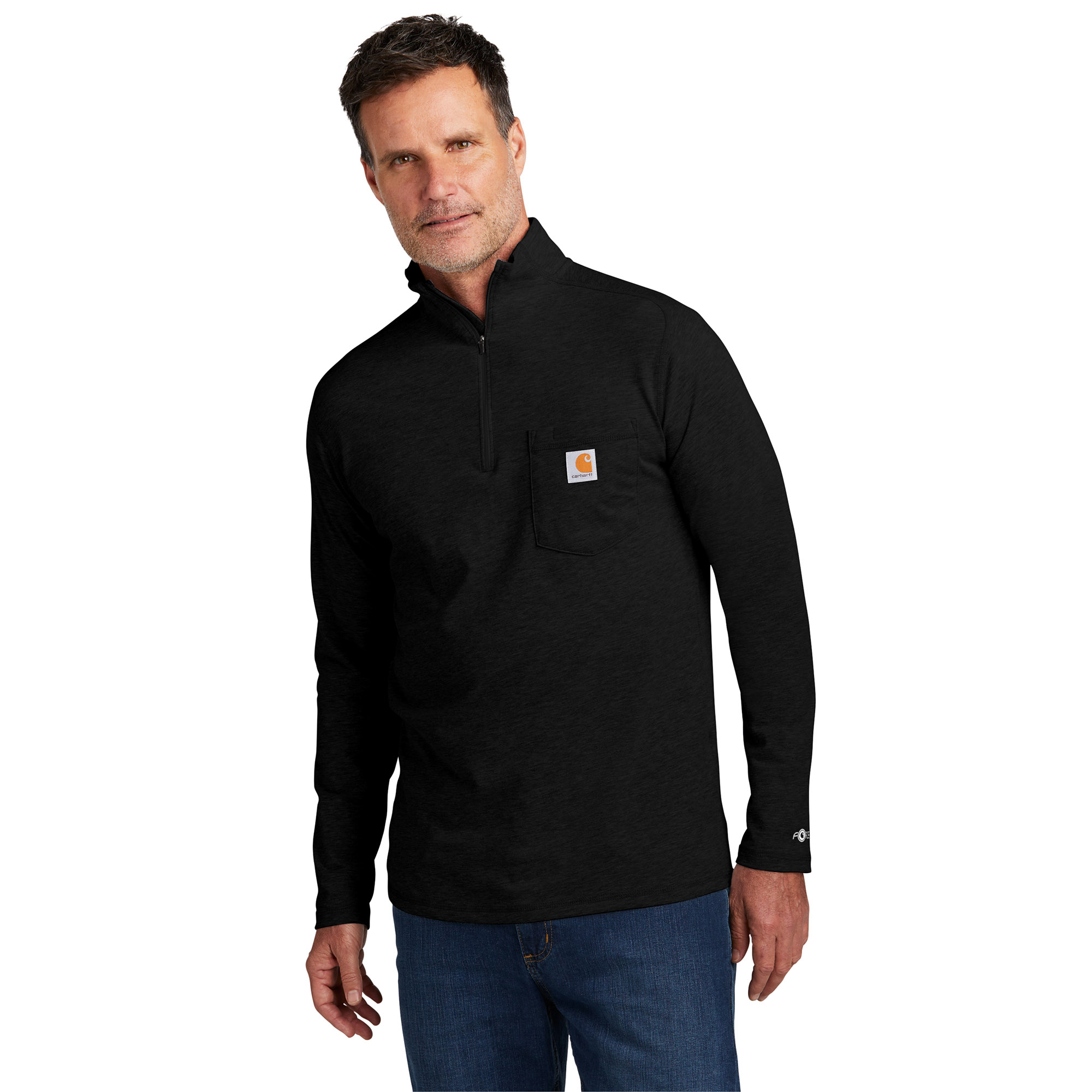 Carhartt CT106660 Force 1/4-Zip Long Sleeve T-Shirt - Black | Full Source