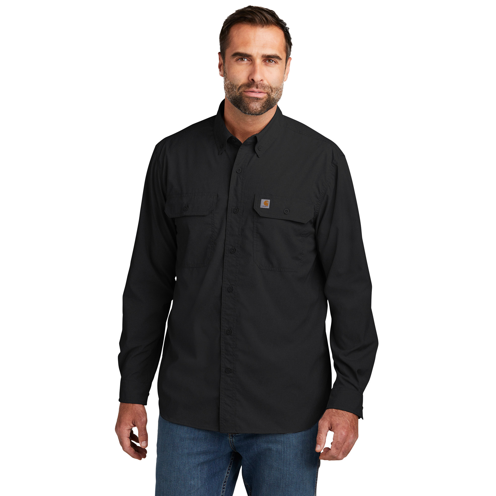 Carhartt 105291 Force Solid Long Sleeve Shirt - Black | Full Source