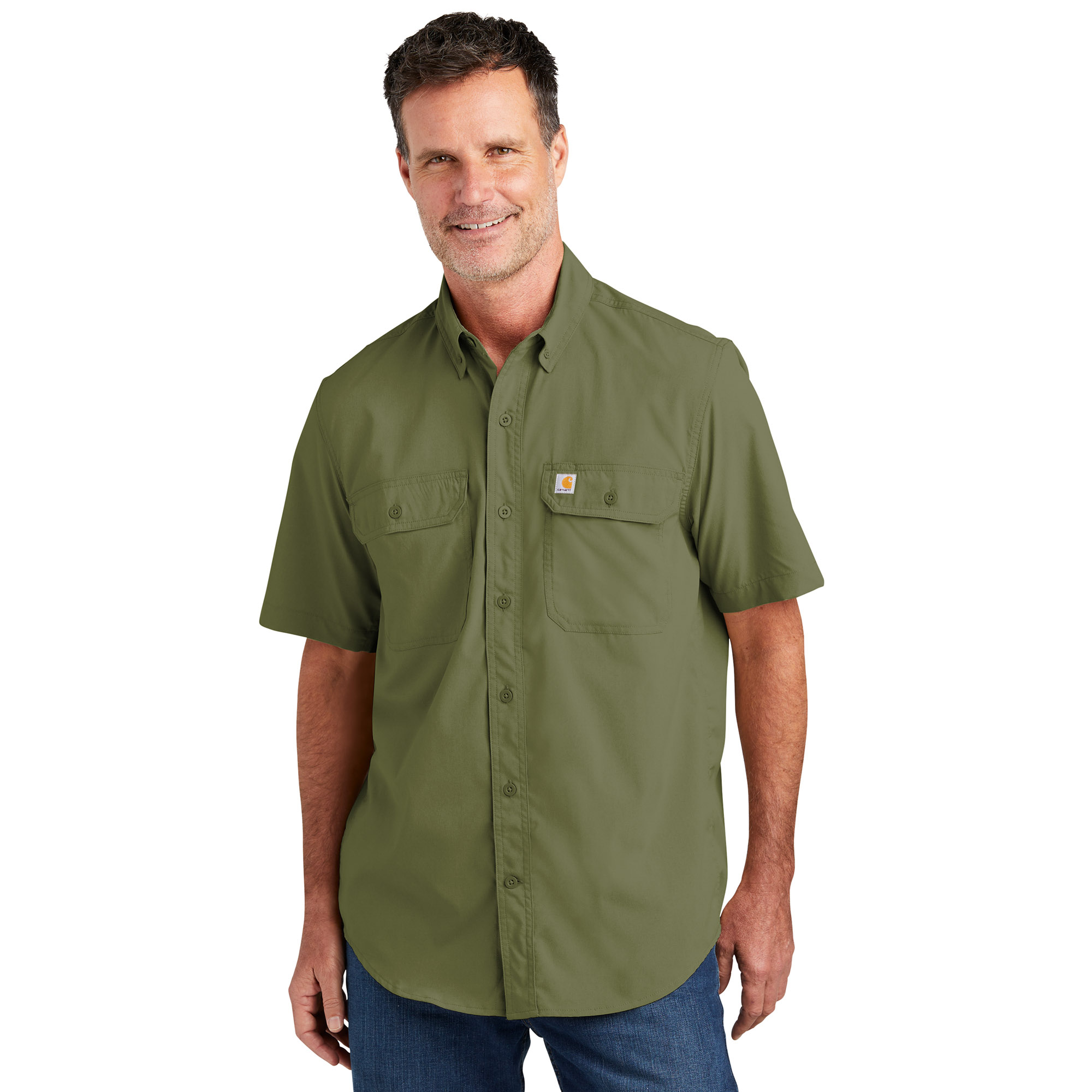 Carhartt 105292 Force Solid Short Sleeve Shirt - Burnt Olive | Full Source