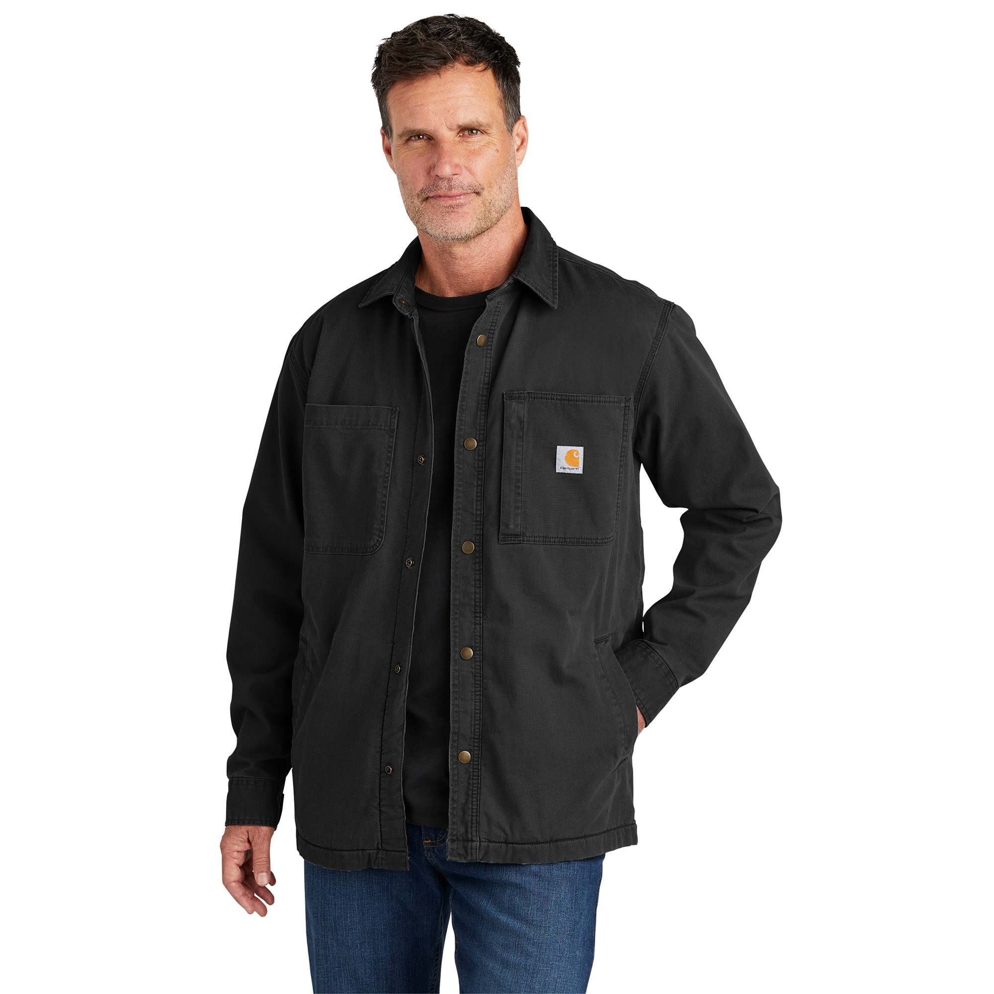 Carhartt 105532 Rugged Flex Fleece-Lined Shirt Jac - Black | Full Source