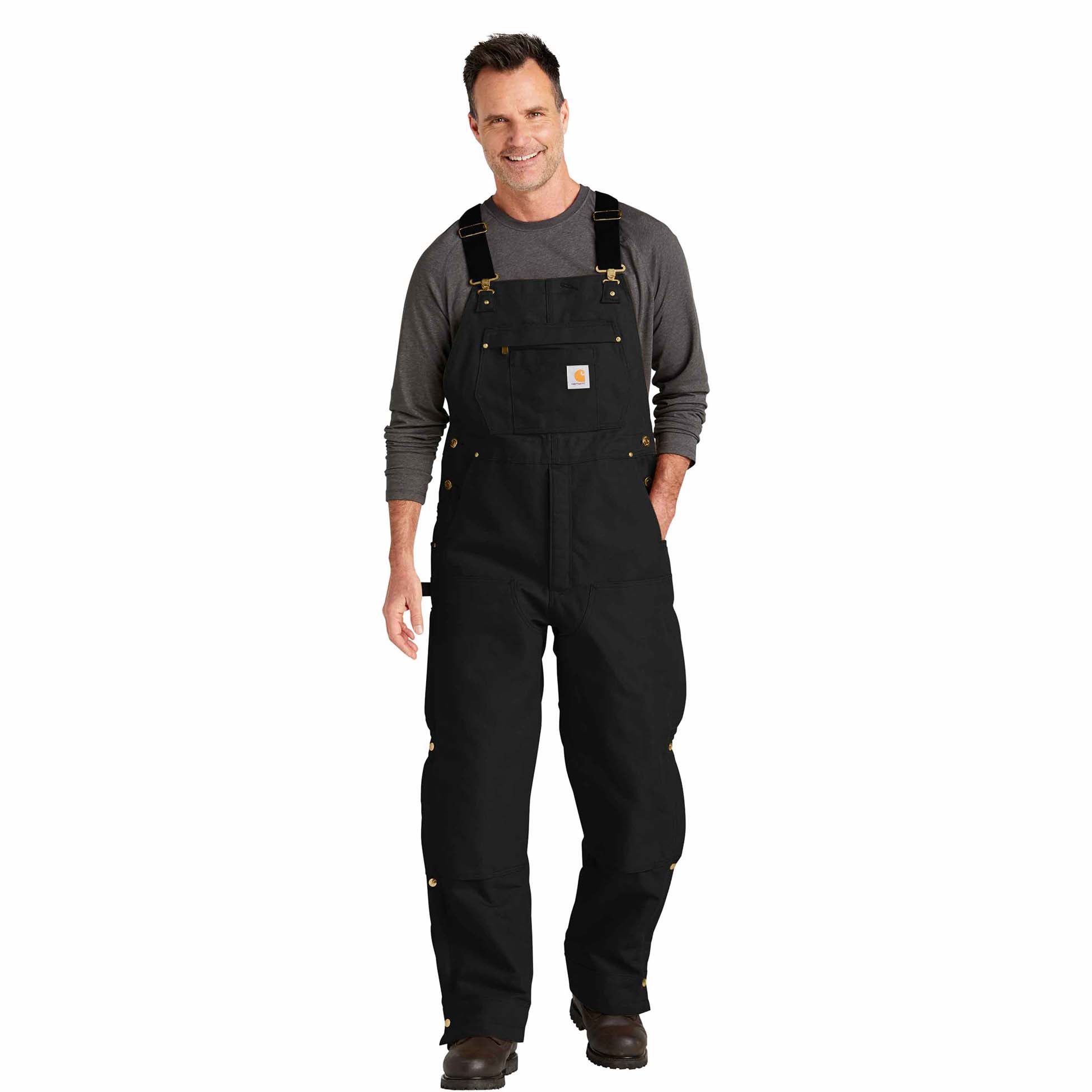 Carhartt CT106672 Firm Duck Insulated Bib Overalls - Black | Full