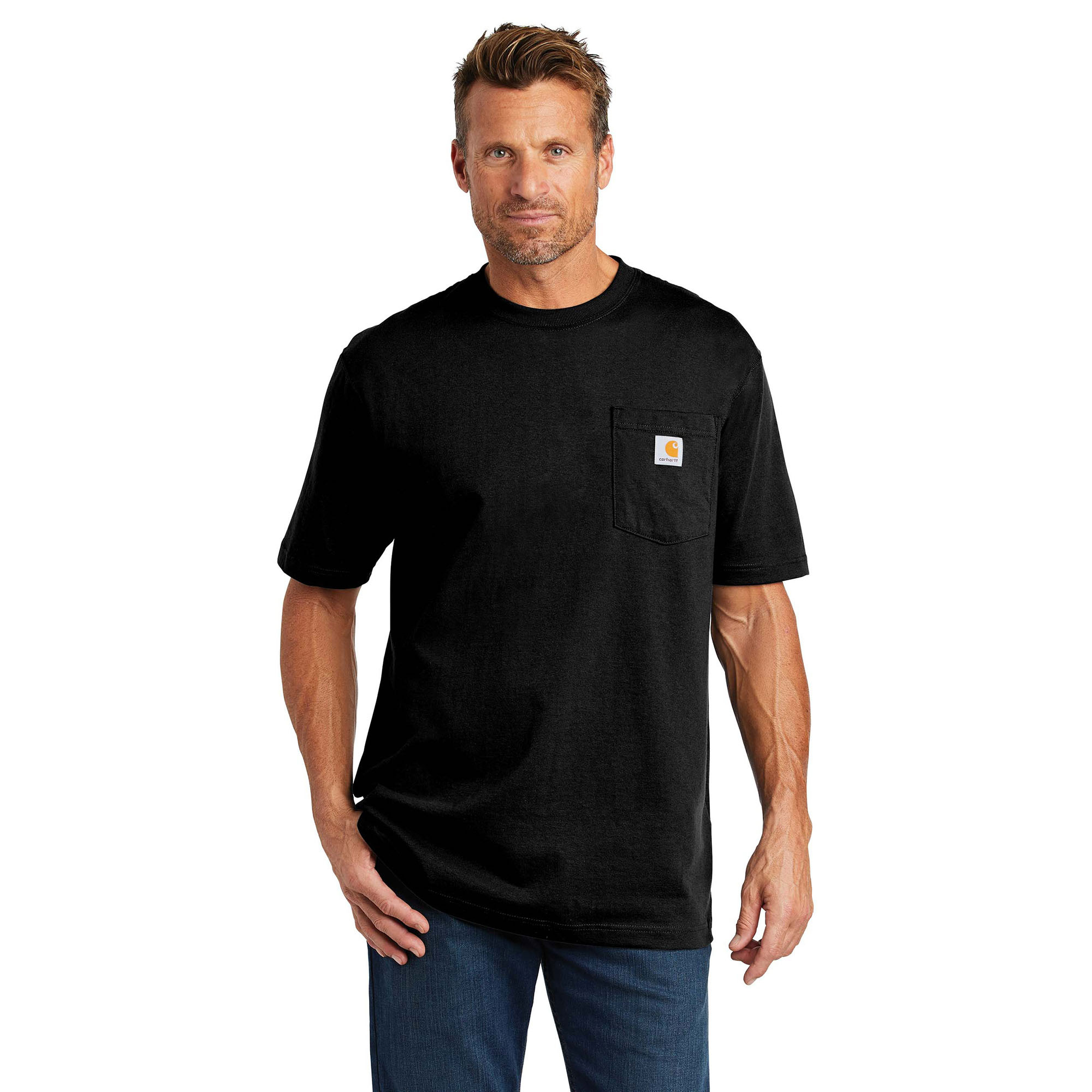 Carhartt K87 Workwear Pocket Short Sleeve T-Shirt - Black | Full