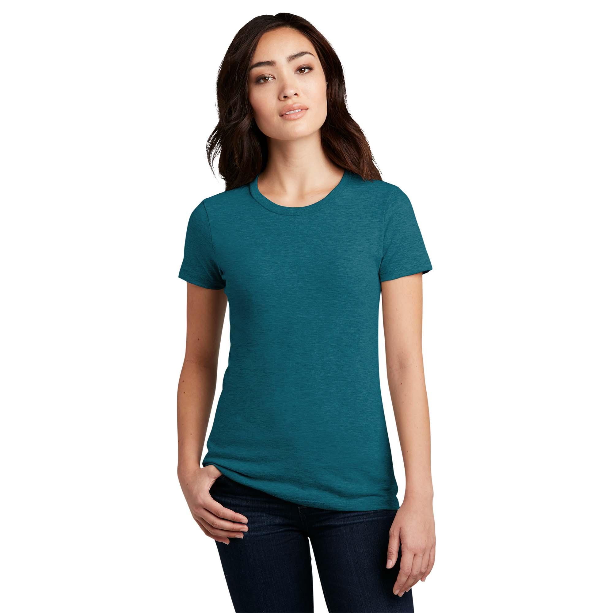 District DM108L Women's Perfect Blend Tee - Heathered Teal | Full