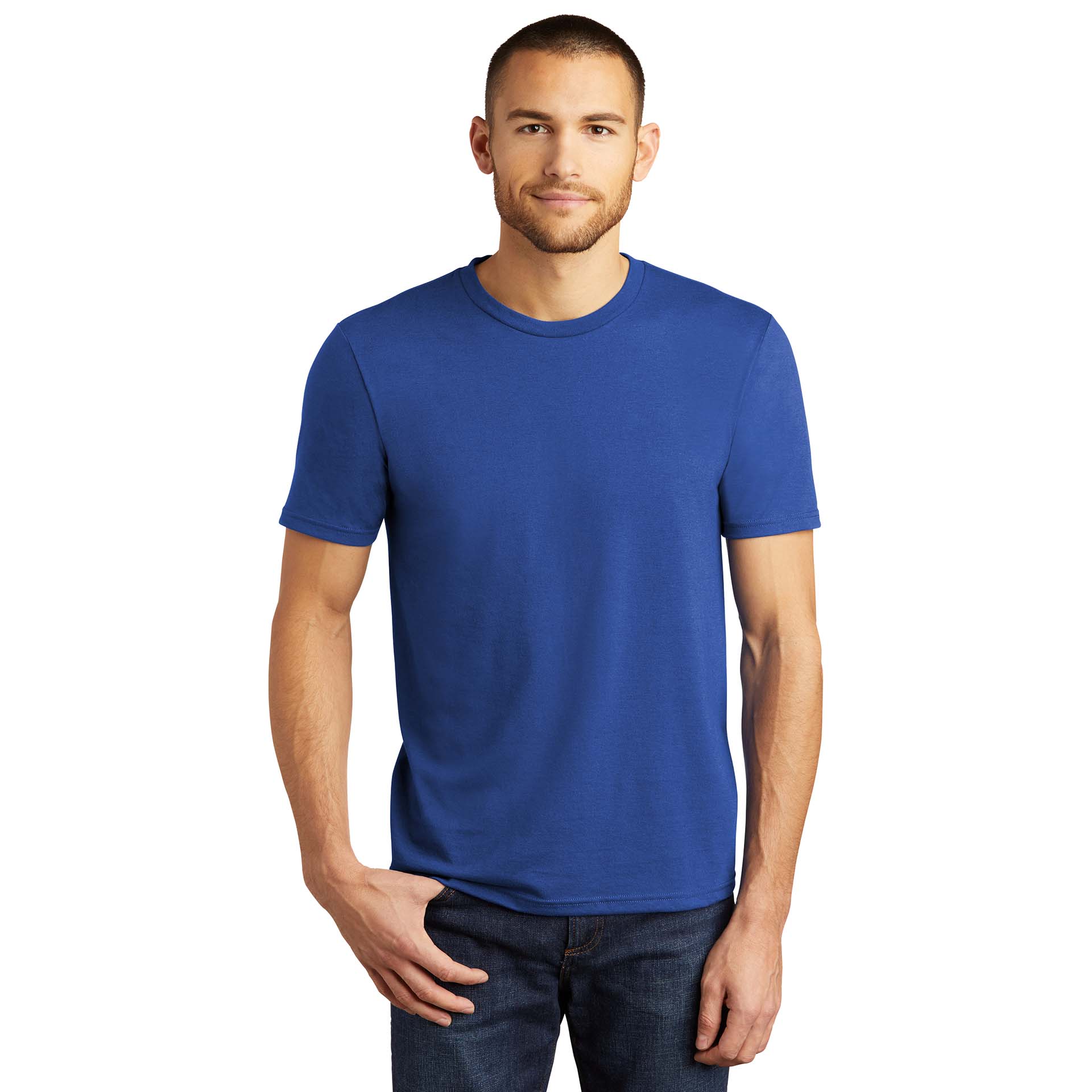 District DM130 Perfect Tri Crew Tee - Deep Royal | Full Source