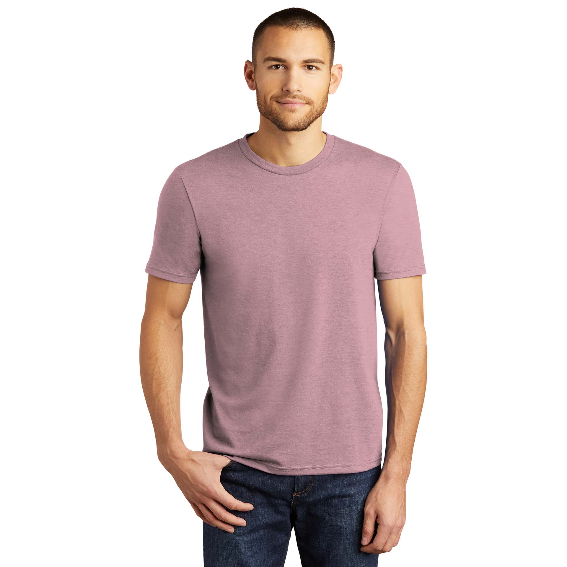 District DM130 Perfect Tri Crew Tee - Heathered Lavender