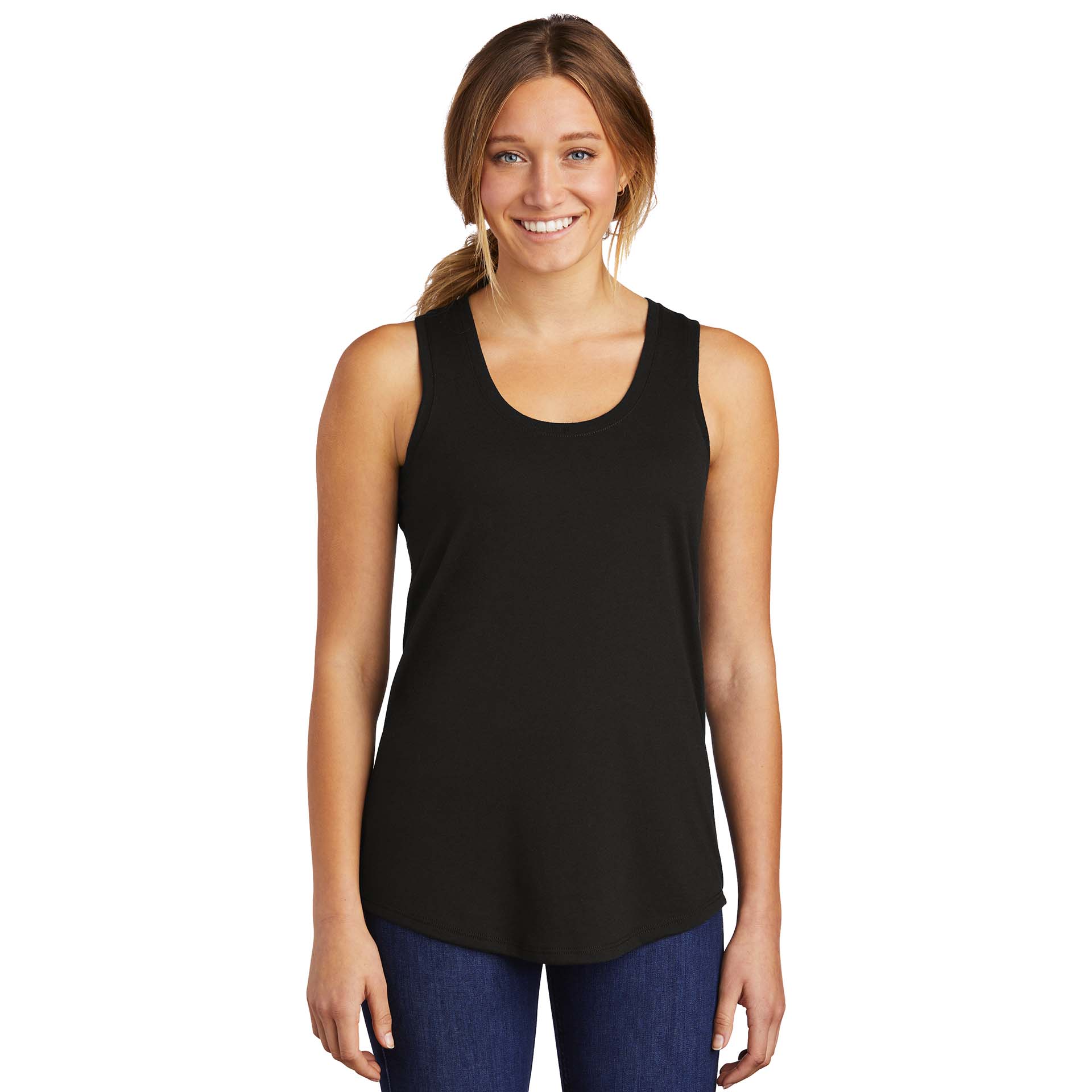 District DM138L Women's Perfect Tri Racerback Tank - Black | Full Source