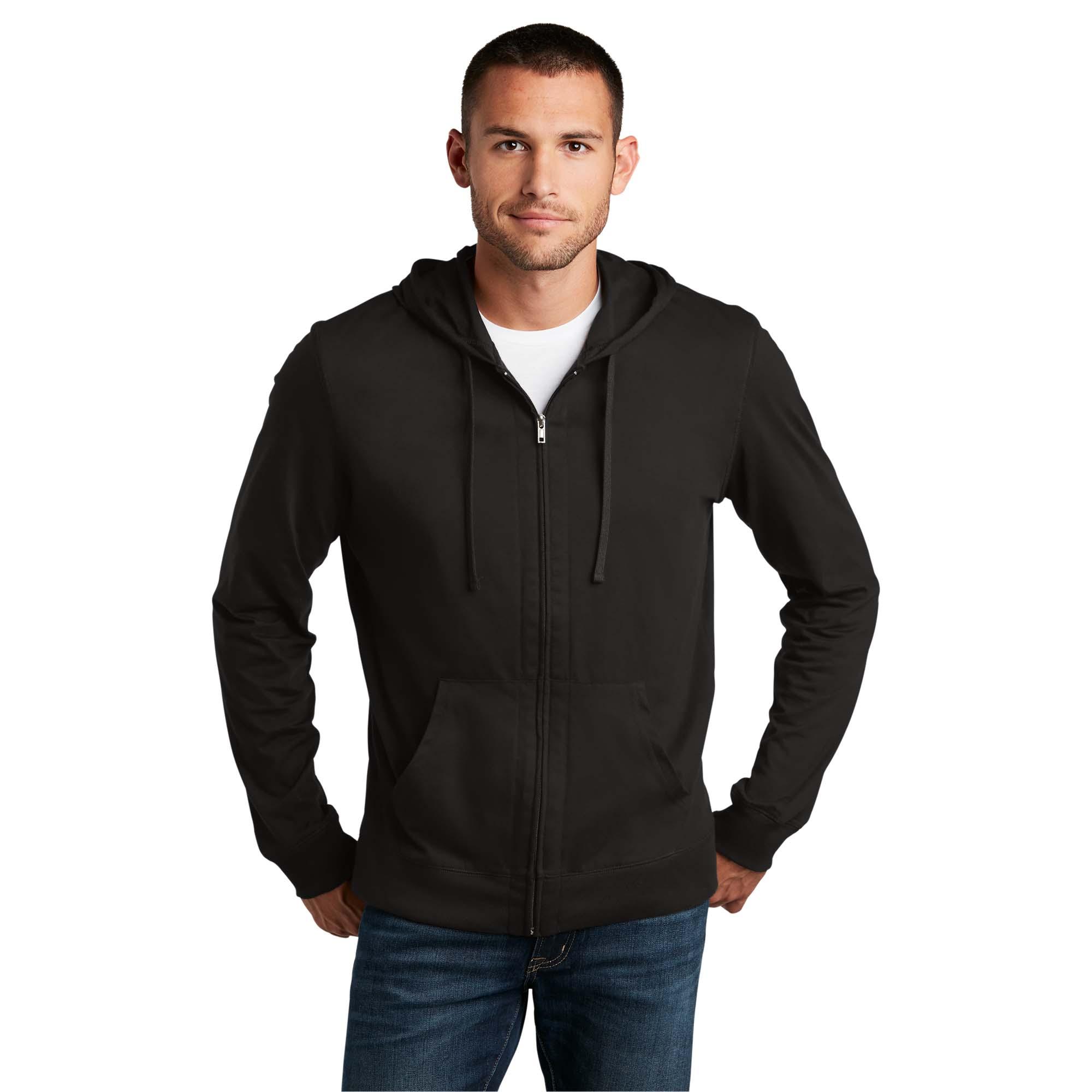 District DT1100 Jersey Full-Zip Hoodie - Black | Full Source