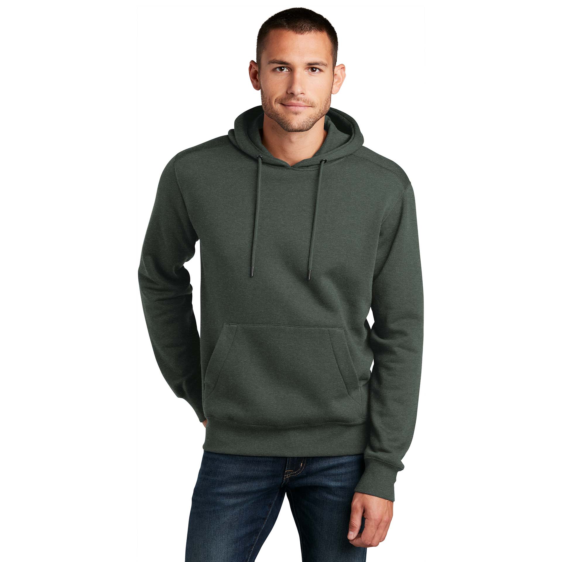 District DT1101 Perfect Weight Fleece Hoodie - Heathered Forest