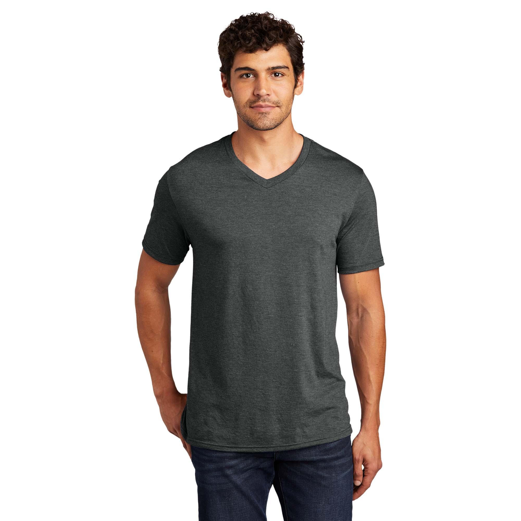 District DT1350 Perfect Tri V-Neck Tee - Black Frost | Full Source