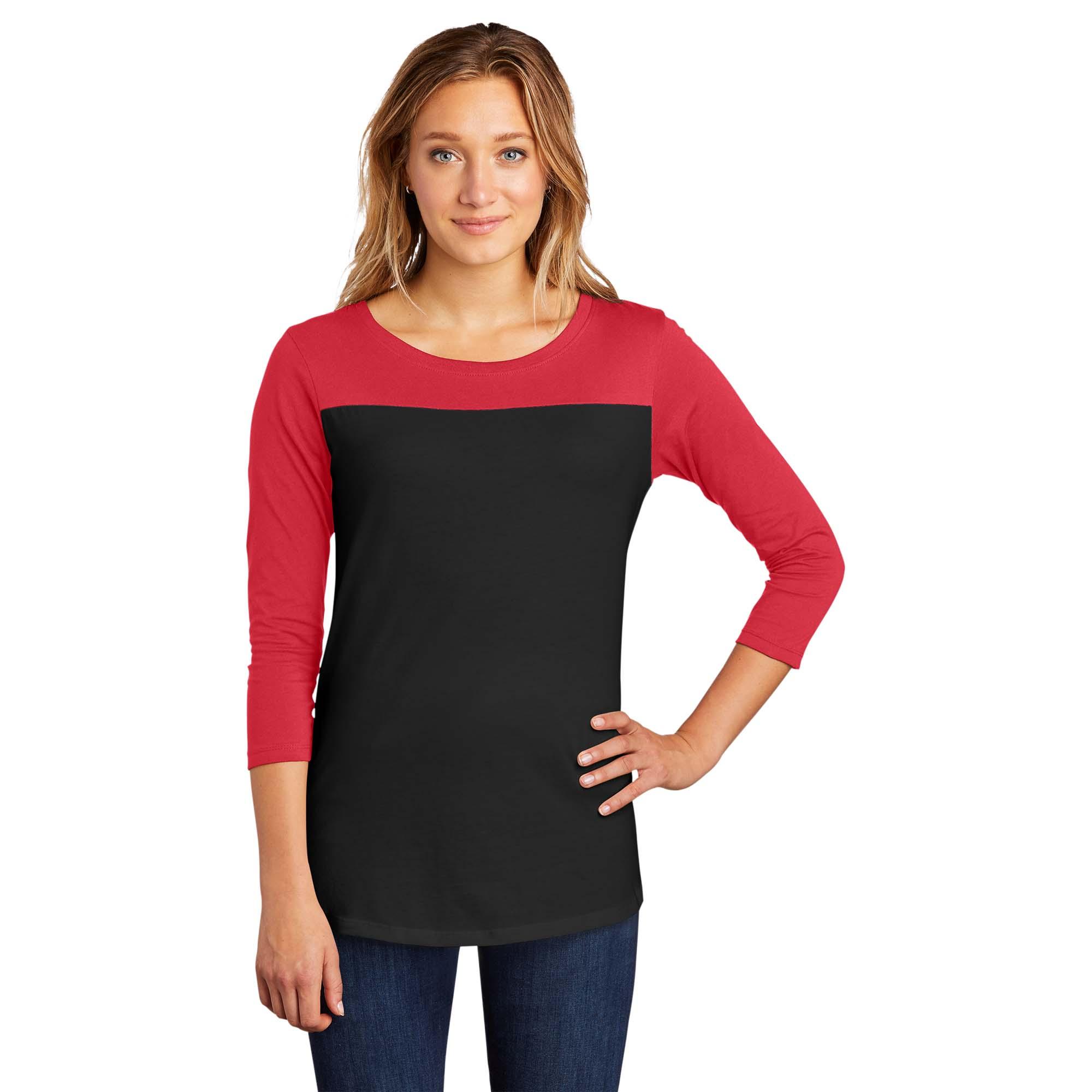 District DM136L Women's Perfect Tri 3/4-Sleeve Raglan