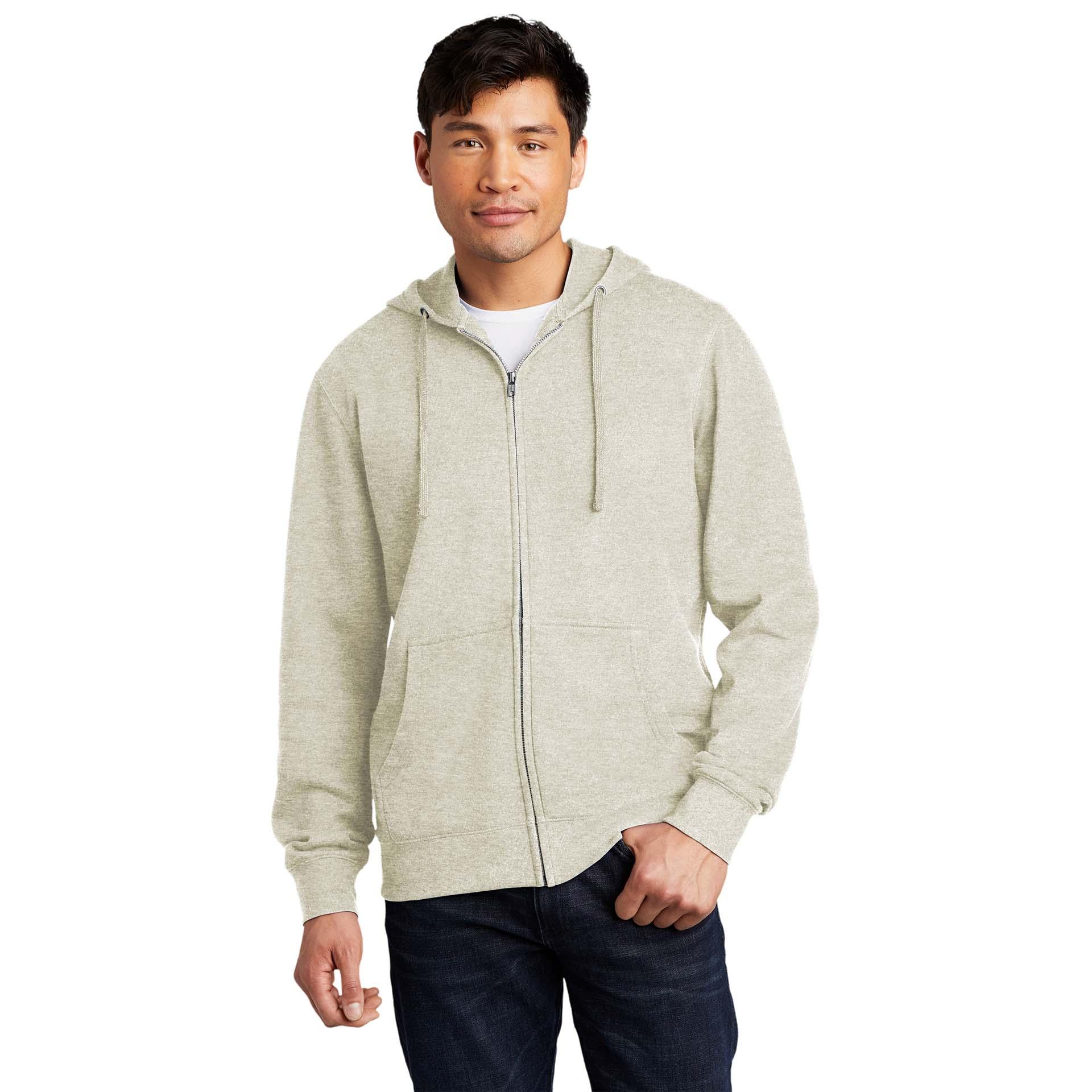 District DT6102 V.I.T. Fleece FullZip Hoodie Oatmeal Heather Full Source