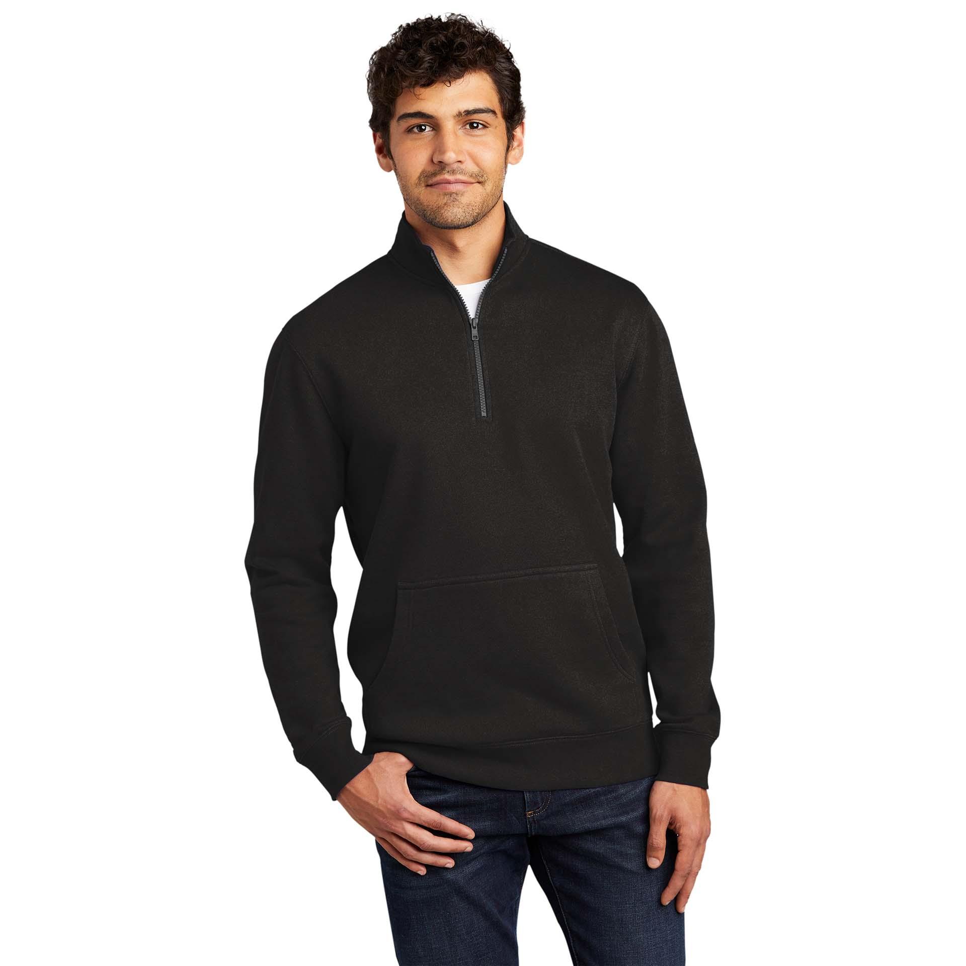 District DT6106 V.I.T. Fleece 1/4-Zip Pullover - Jet Black | Full
