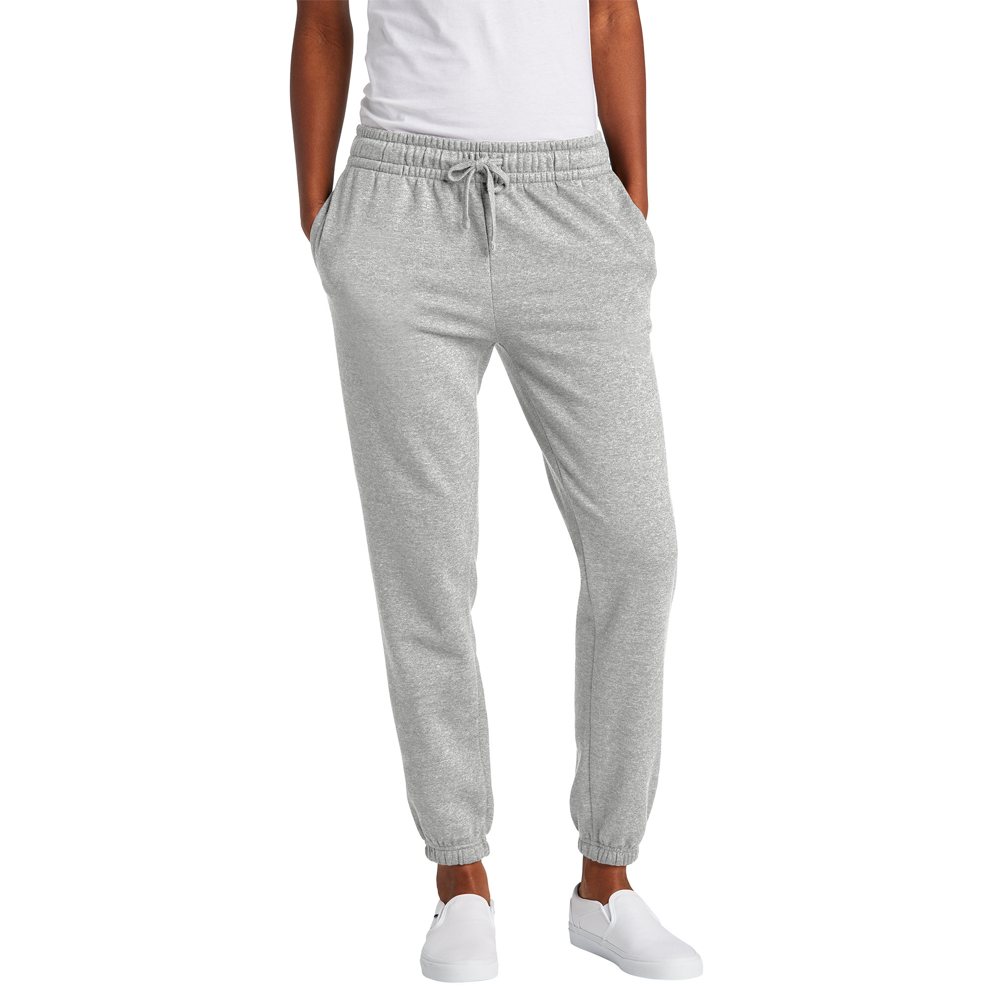 District DT6110 Women’s V.I.T. Fleece Sweatpants - Light Heather Grey ...