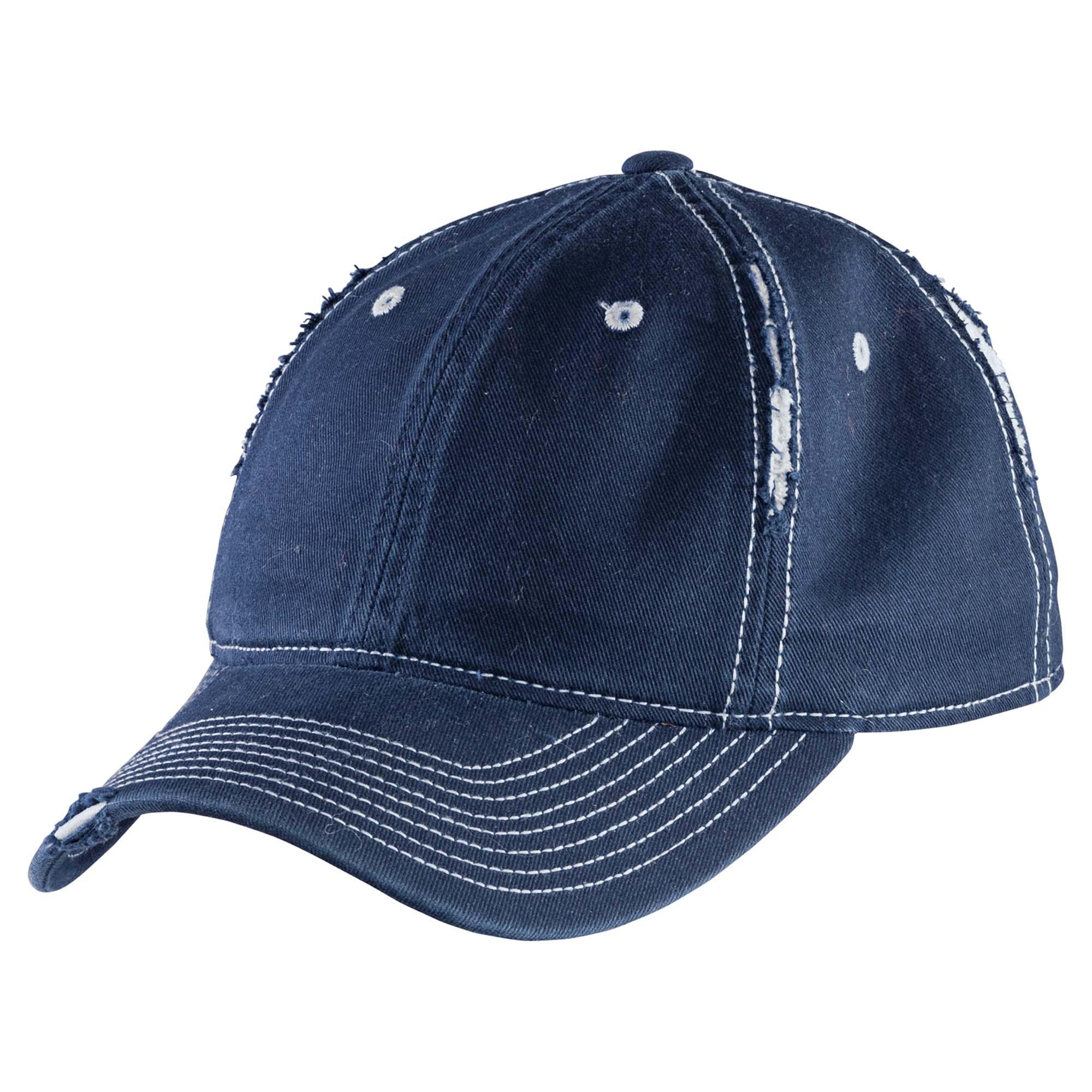 District DT612 Rip and Distressed Cap - New Navy/Light Blue