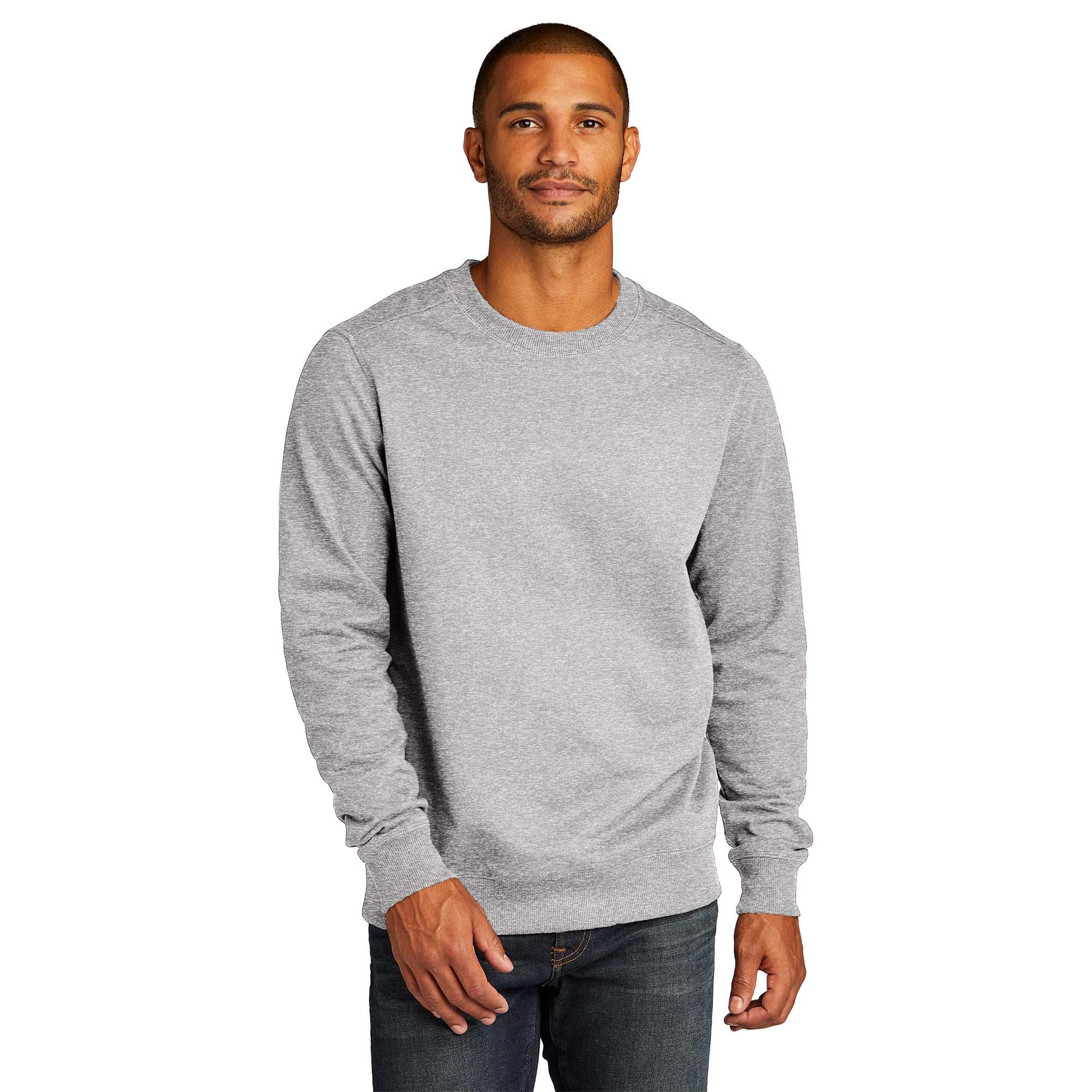 District DT8104 Re-Fleece Crew Neck Sweatshirt - Light Heather Grey ...