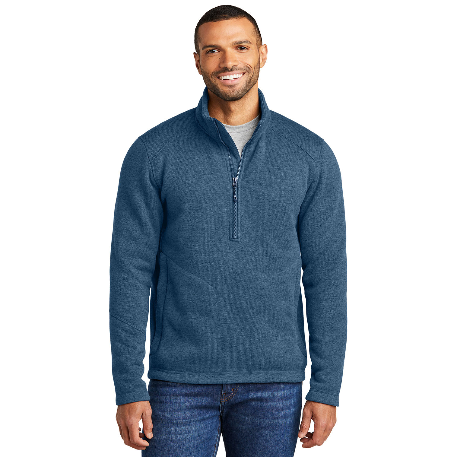 Port & Company F426 Arc Sweater Fleece 1/4-Zip - Insignia Blue