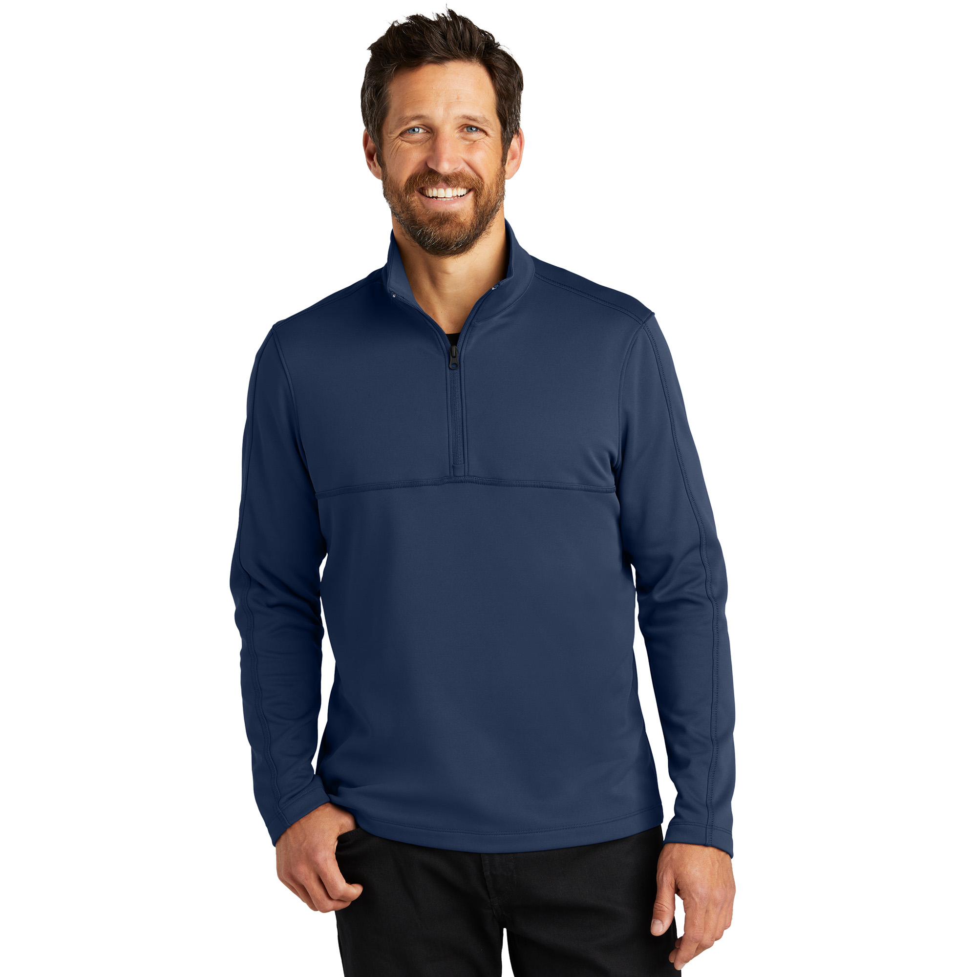 Port Authority F804 Smooth Fleece 1/4-Zip - River Blue Navy | Full