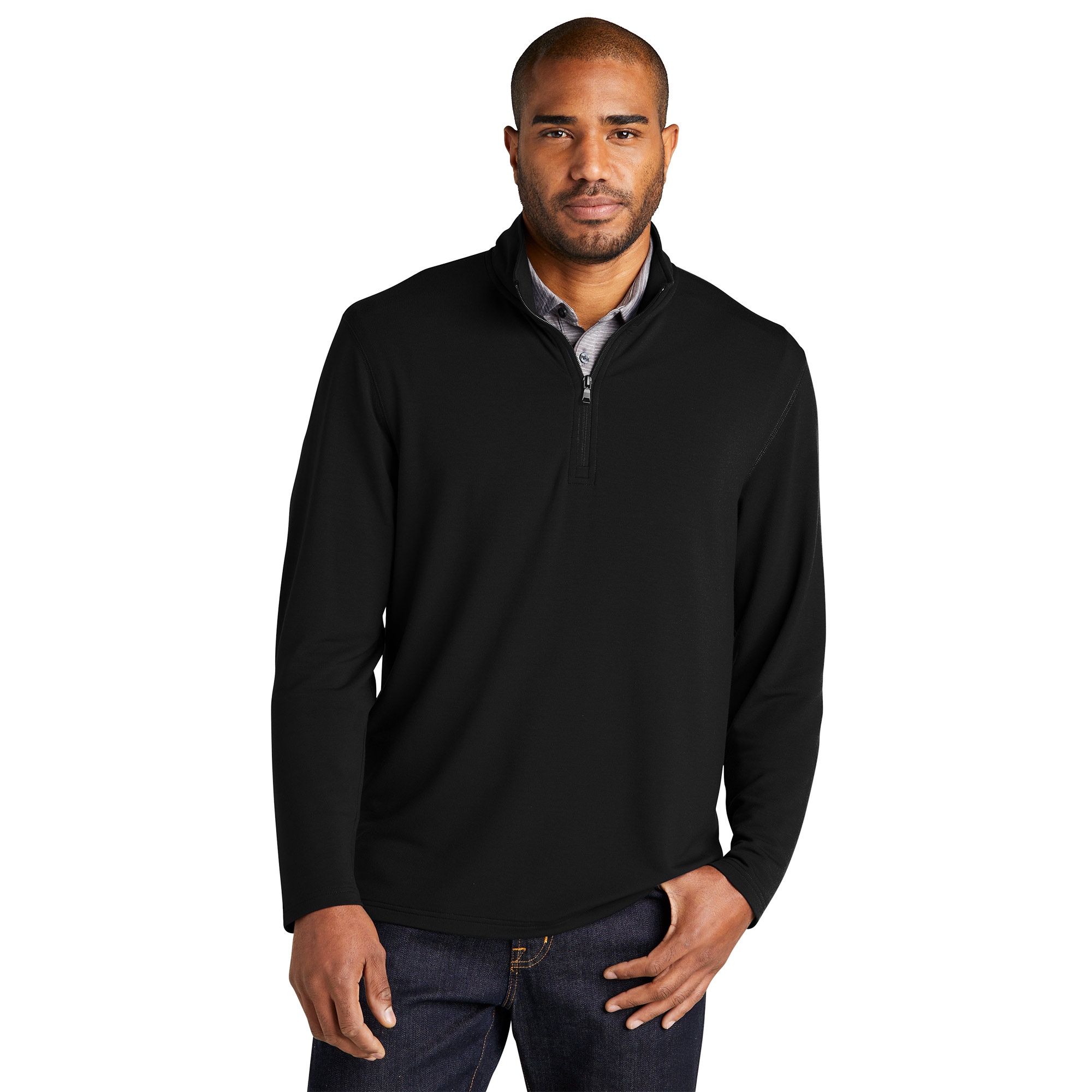 Port Authority K825 Microterry 1/4-Zip Pullover - Deep Black